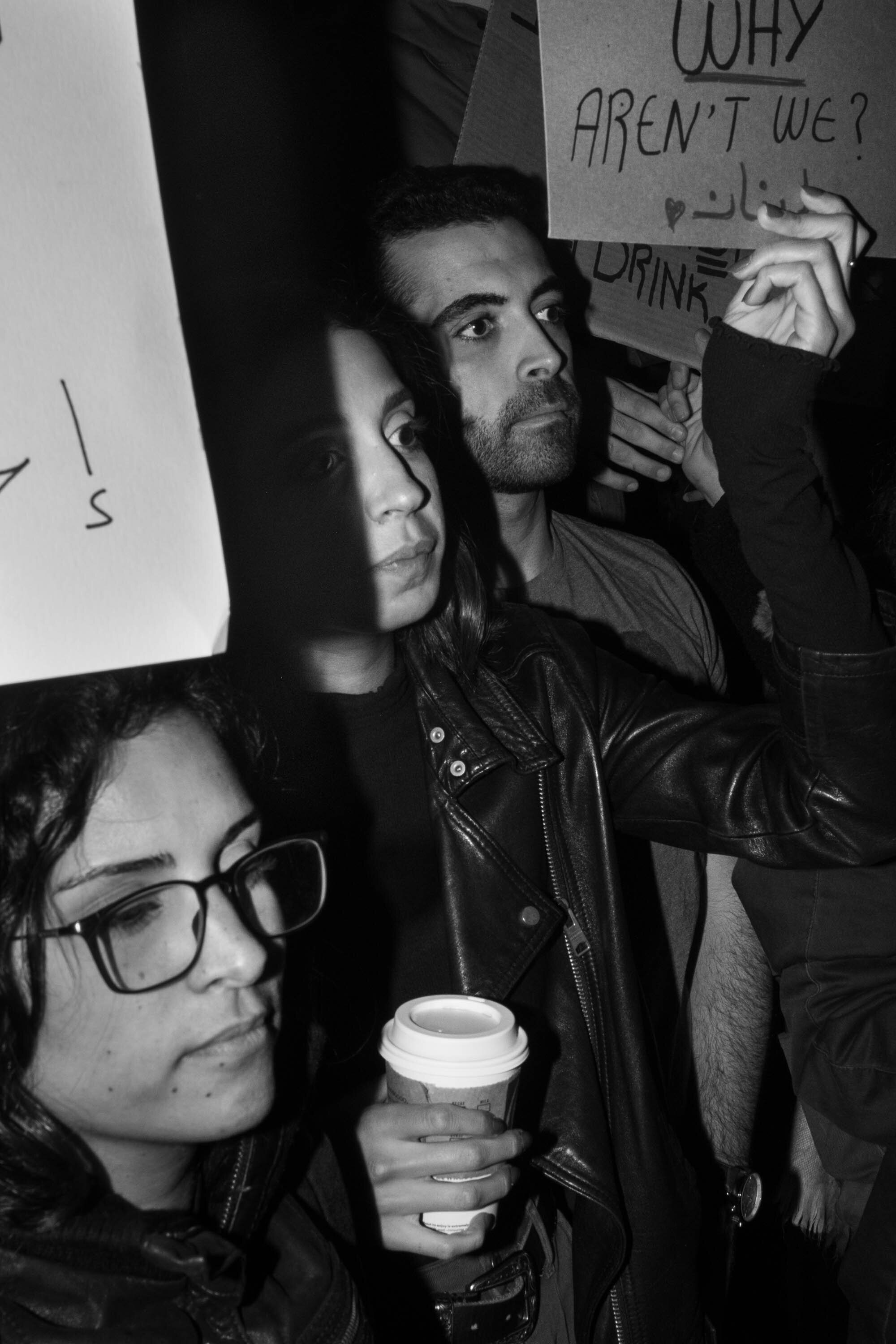  Protesters in front of the Lebanese consulate in New York City during the protest in solidarity with the Lebanese people, October 18th 2019 