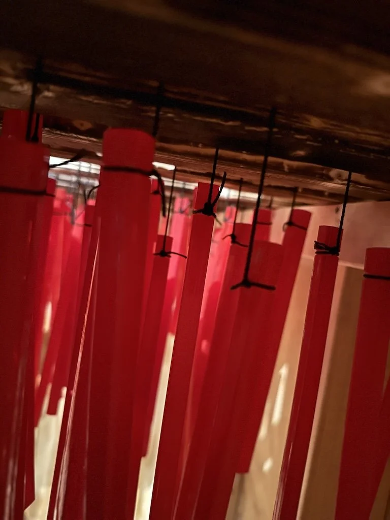 'Red Salmon Cane Strips' (Detail)