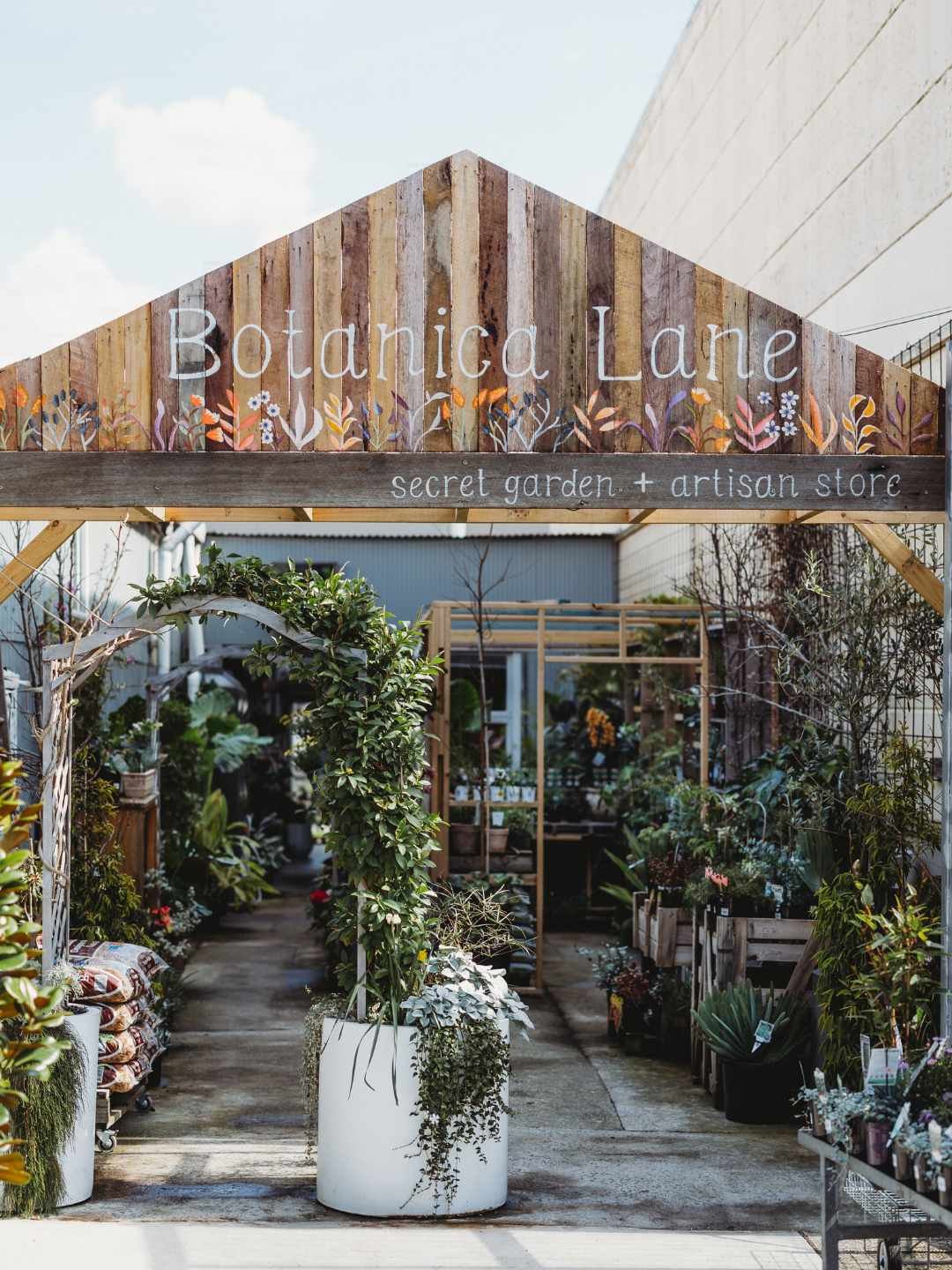 Entrance to Botanica Lane secret garden and artisan store, Kirrawee