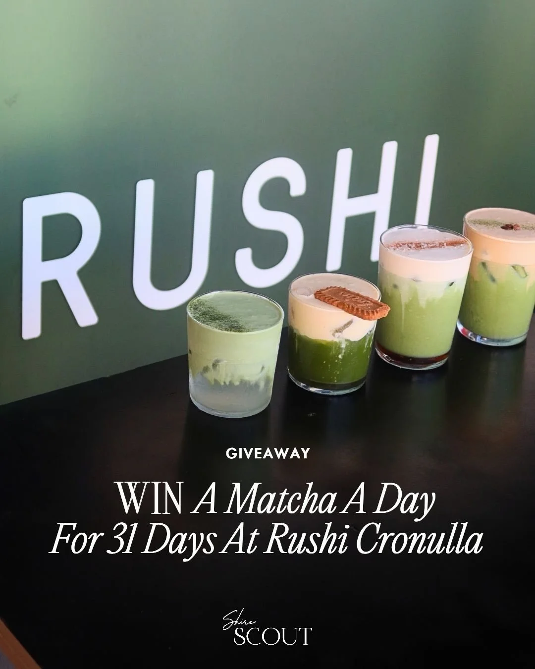 WIN a matcha a day for one whole month at @rushicronulla. 👀🍵

Yep, you read that right. We&rsquo;re giving one lucky local a FREE matcha every day for a month this August. Consider your daily cult fave sorted.🤌🏼

TO ENTER:
1. LIKE this post 🤍
2.