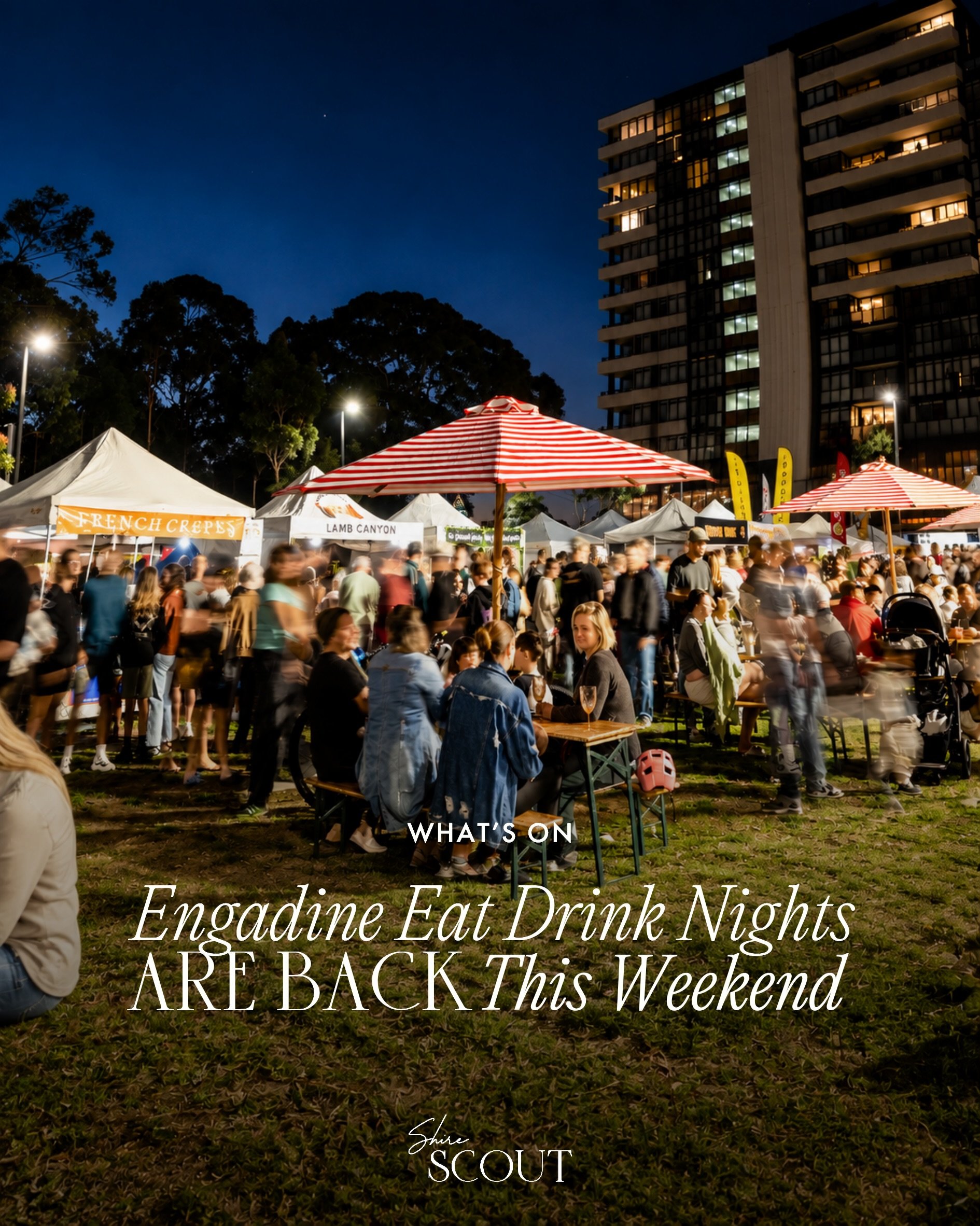 Mark Your Calendars: The Engadine Eat Drink Nights Market is back THIS weekend! 👀🌮&nbsp;@cambridgemarketssydney is taking over Engadine Town Square for two nights of eats, live entertainment and plenty of family-friendly fun.✨

Here&rsquo;s the 411