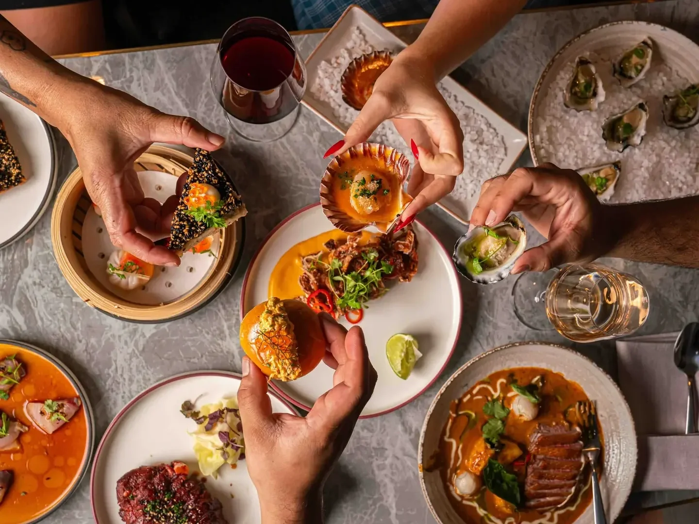 isora share banquet with asian fusion dishes