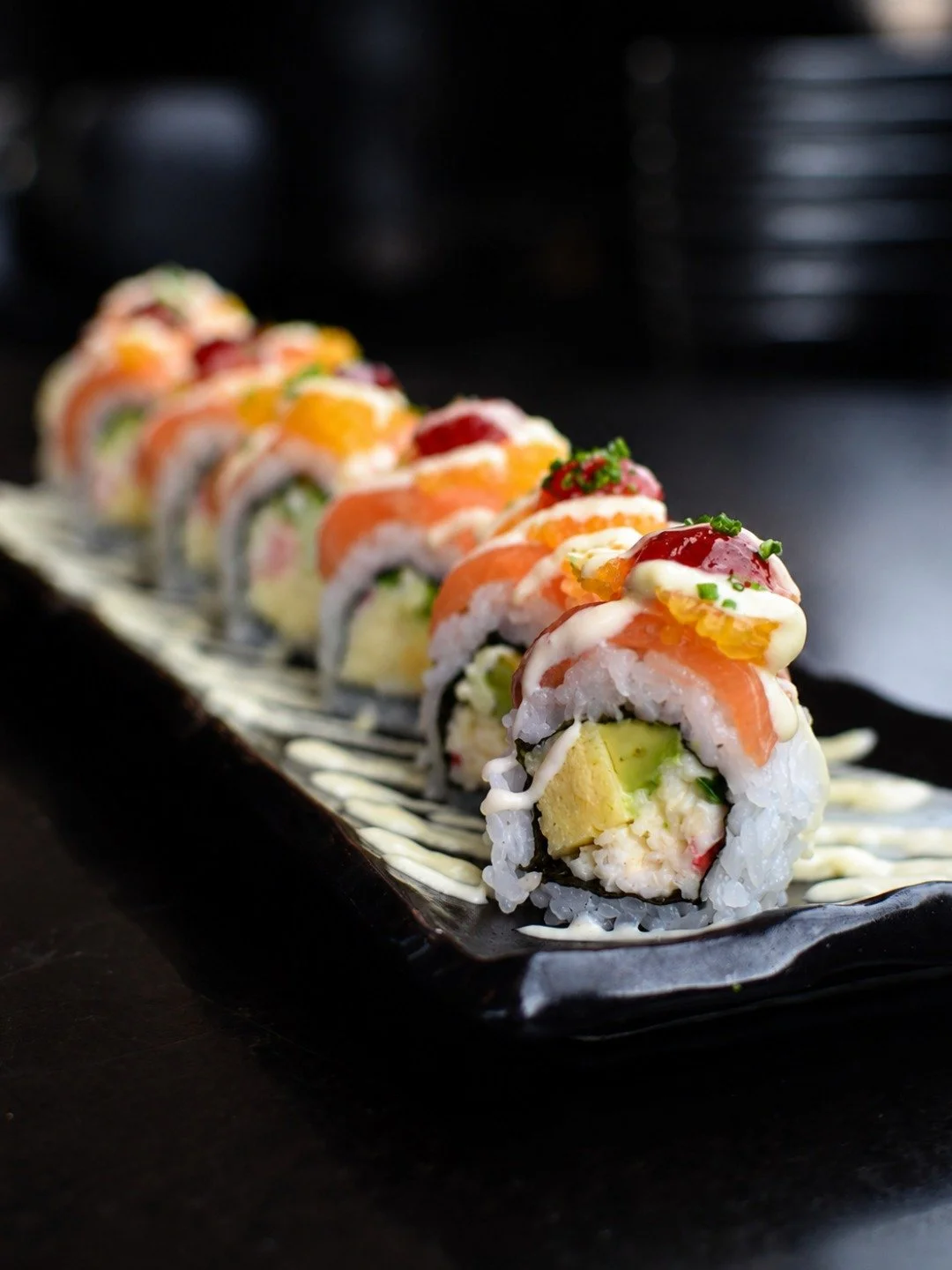 Rainbow sushi roll platter at Moim Japanese, Kirrawee