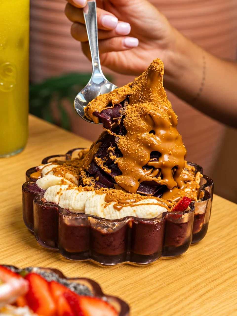 An acai bowl dessert served at XS Espresso, Menai.