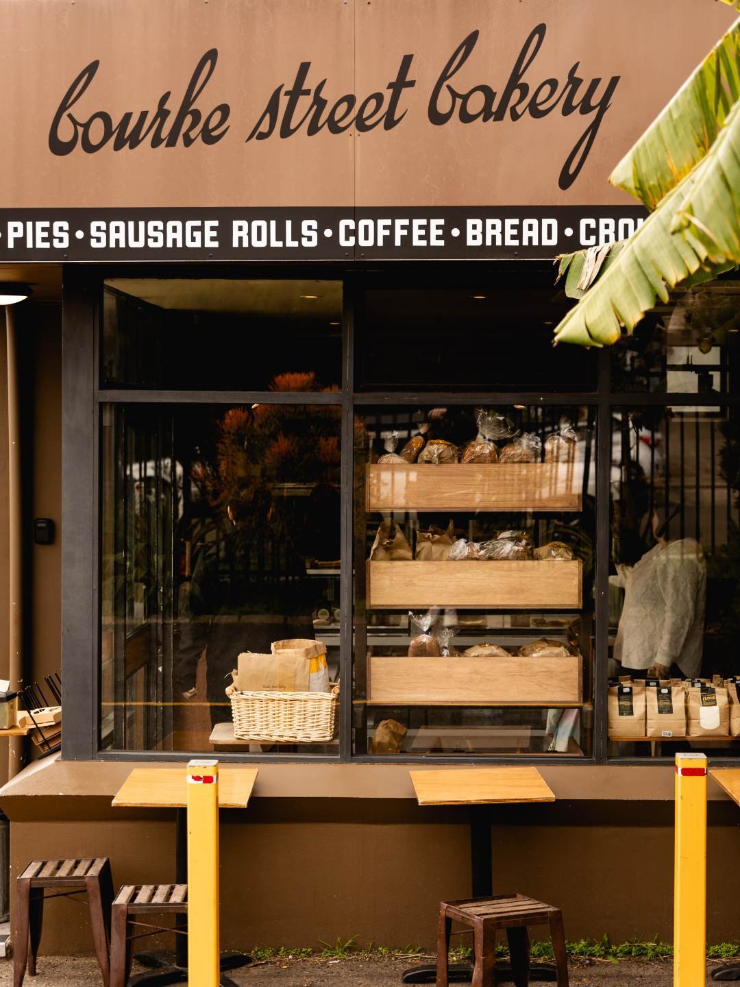 Bourke Street Bakery storefront and bread display, Kirrawee