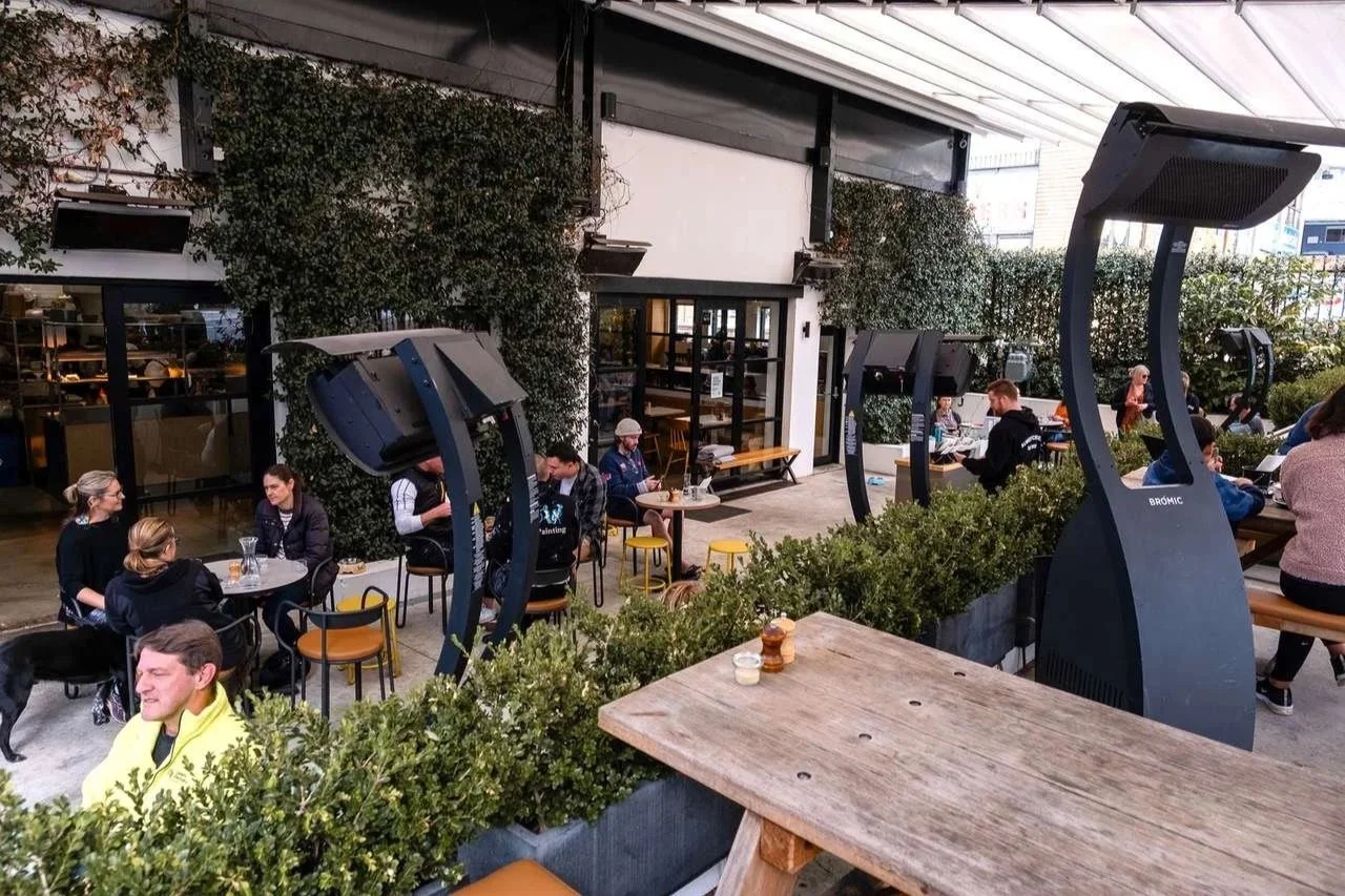 Outdoor dining courtyard at Brickpit Espresso, Kirrawee