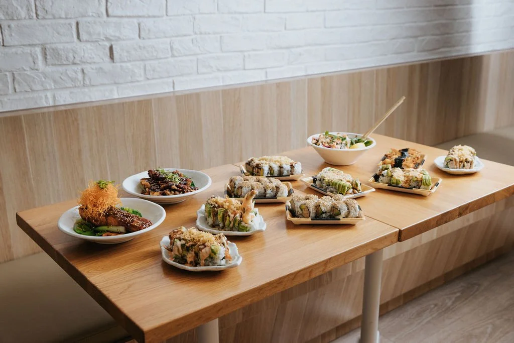 sushi plates at Green Shiso Cronulla