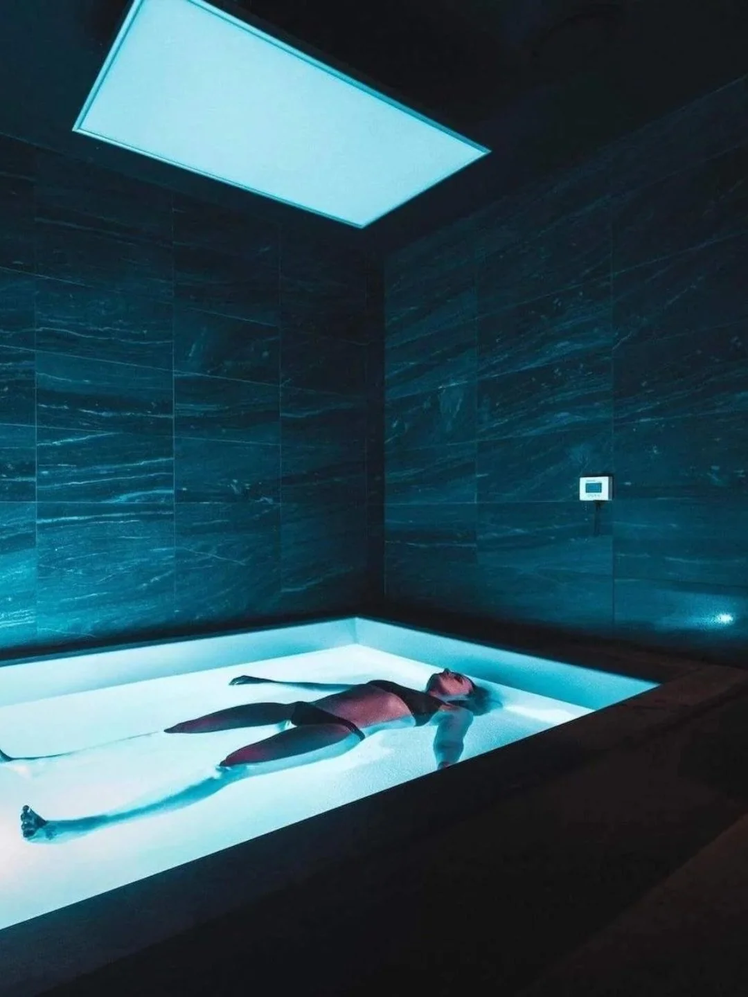 Float tank session in the flotation room at City Cave, Kirrawee