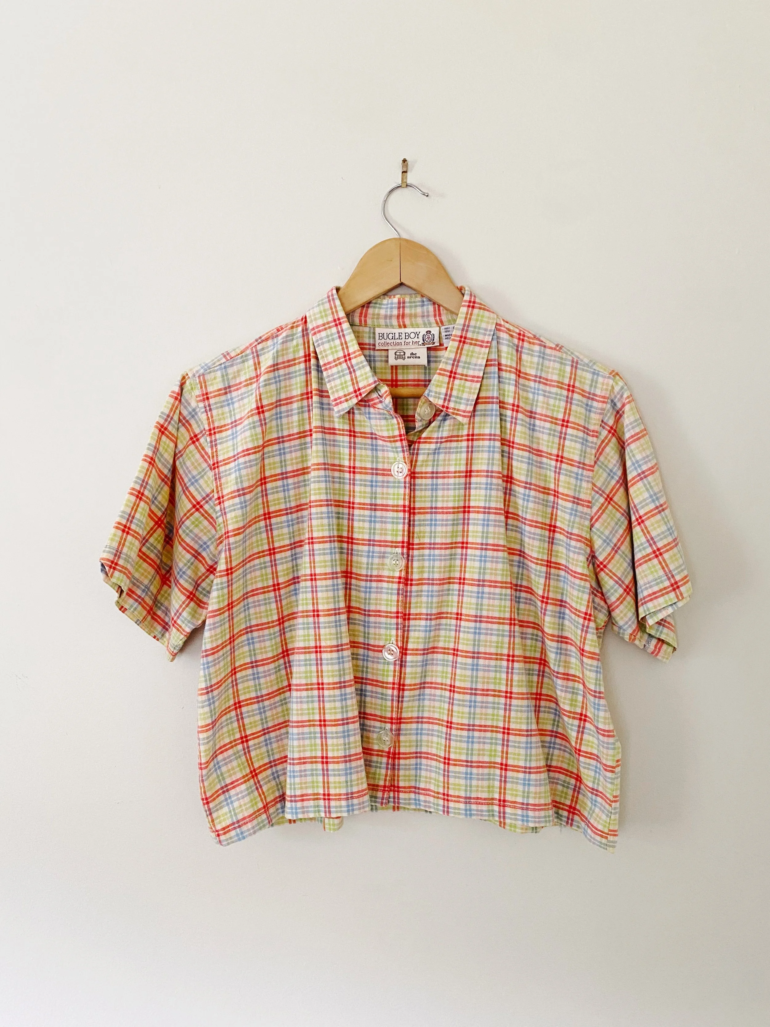 Multi-Colored Plaid Top