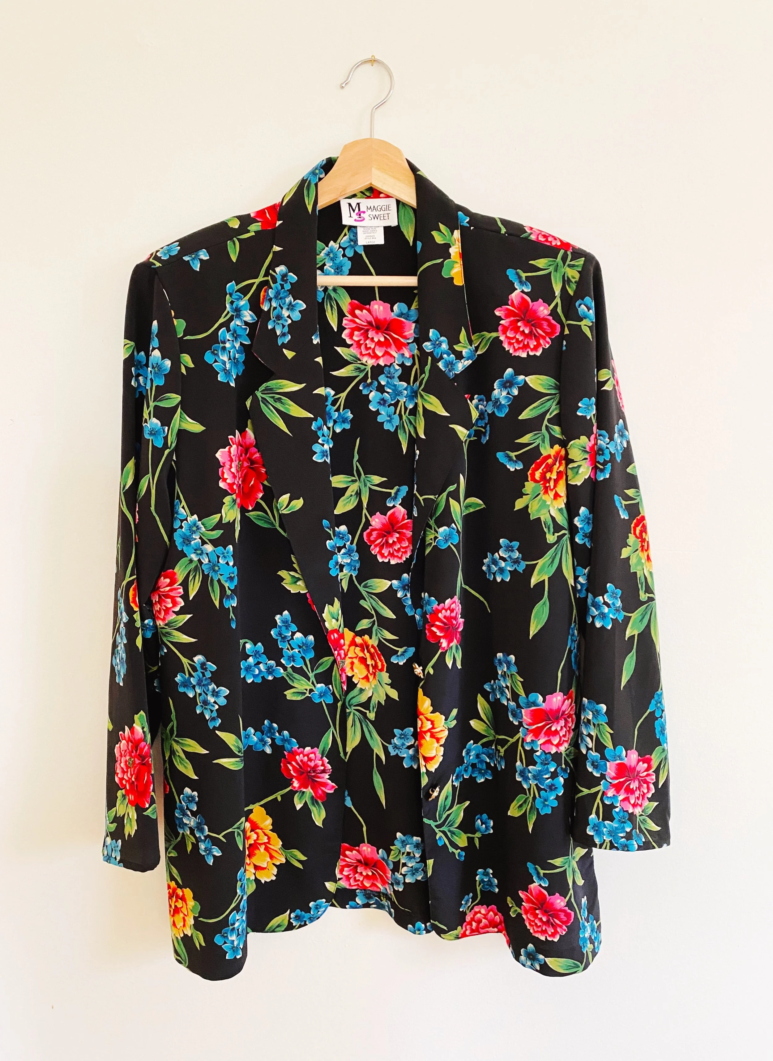 Black Floral Blazer