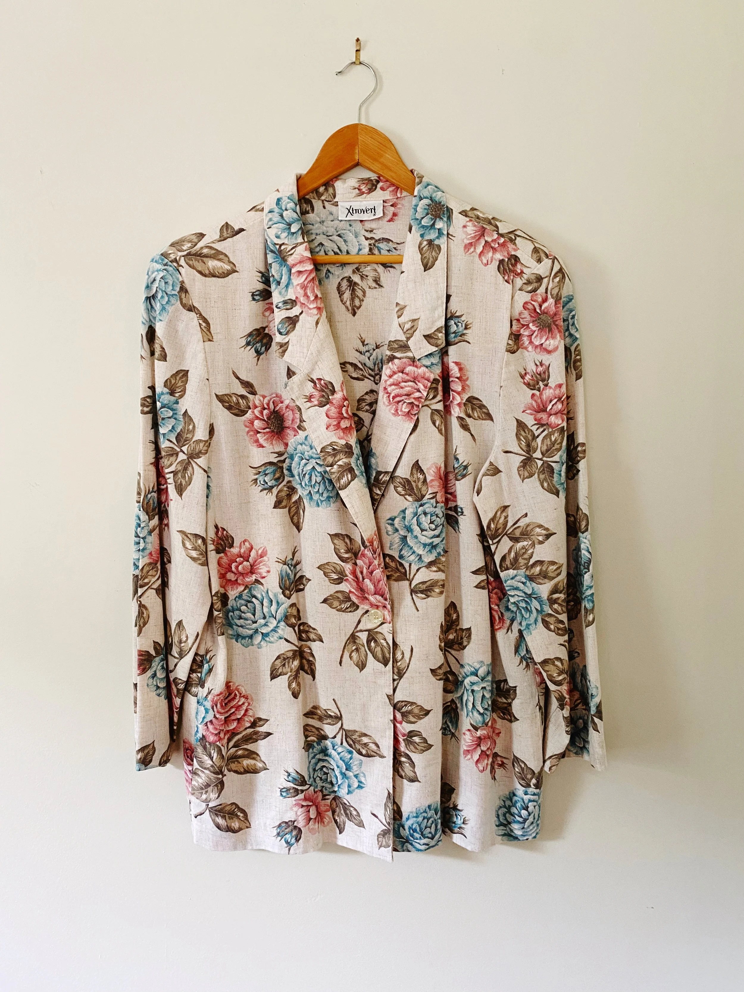 Tan Floral Blazer