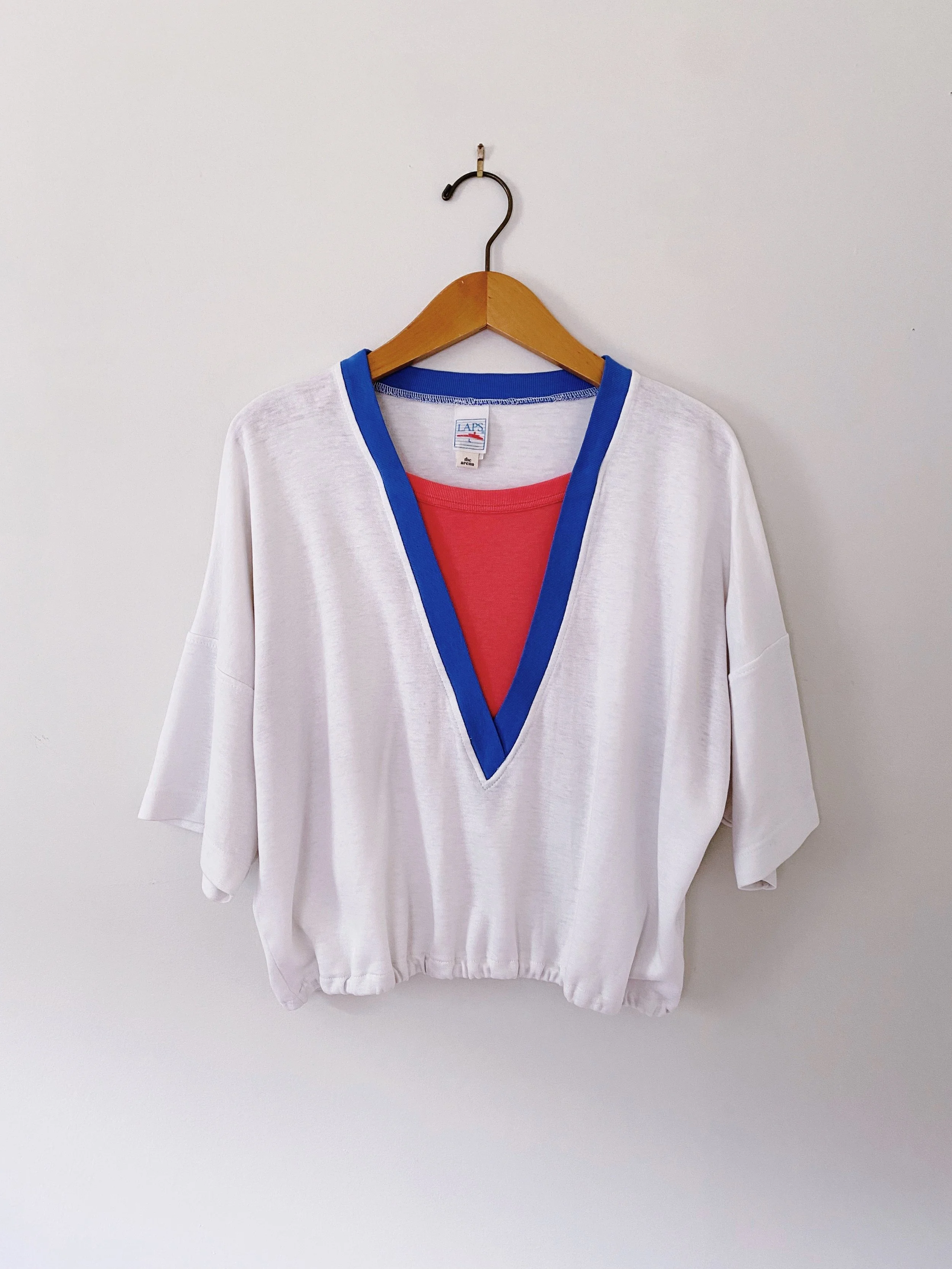 Pink V-Neck Scrunchie Top