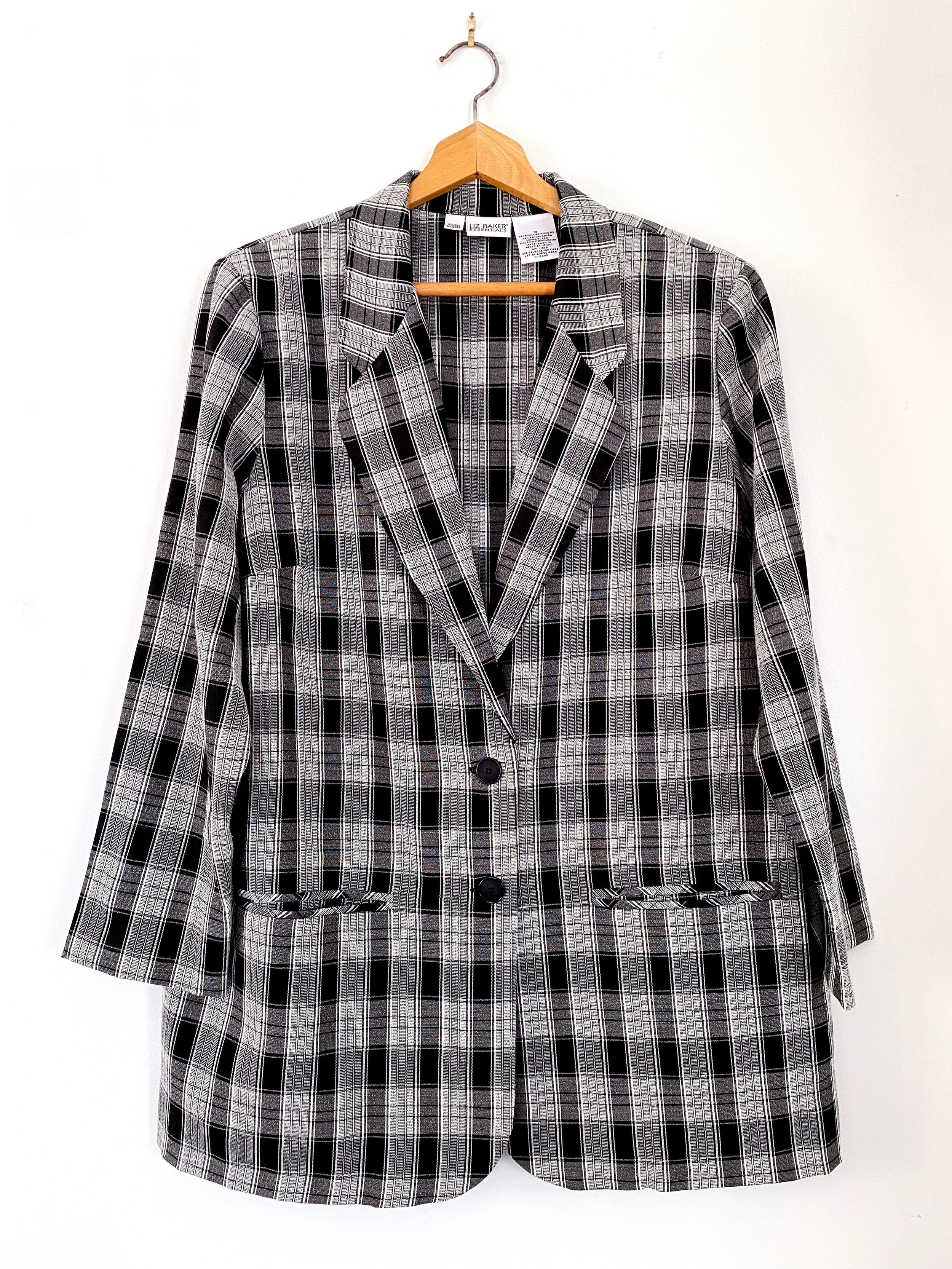 Black and White Plaid Blazer