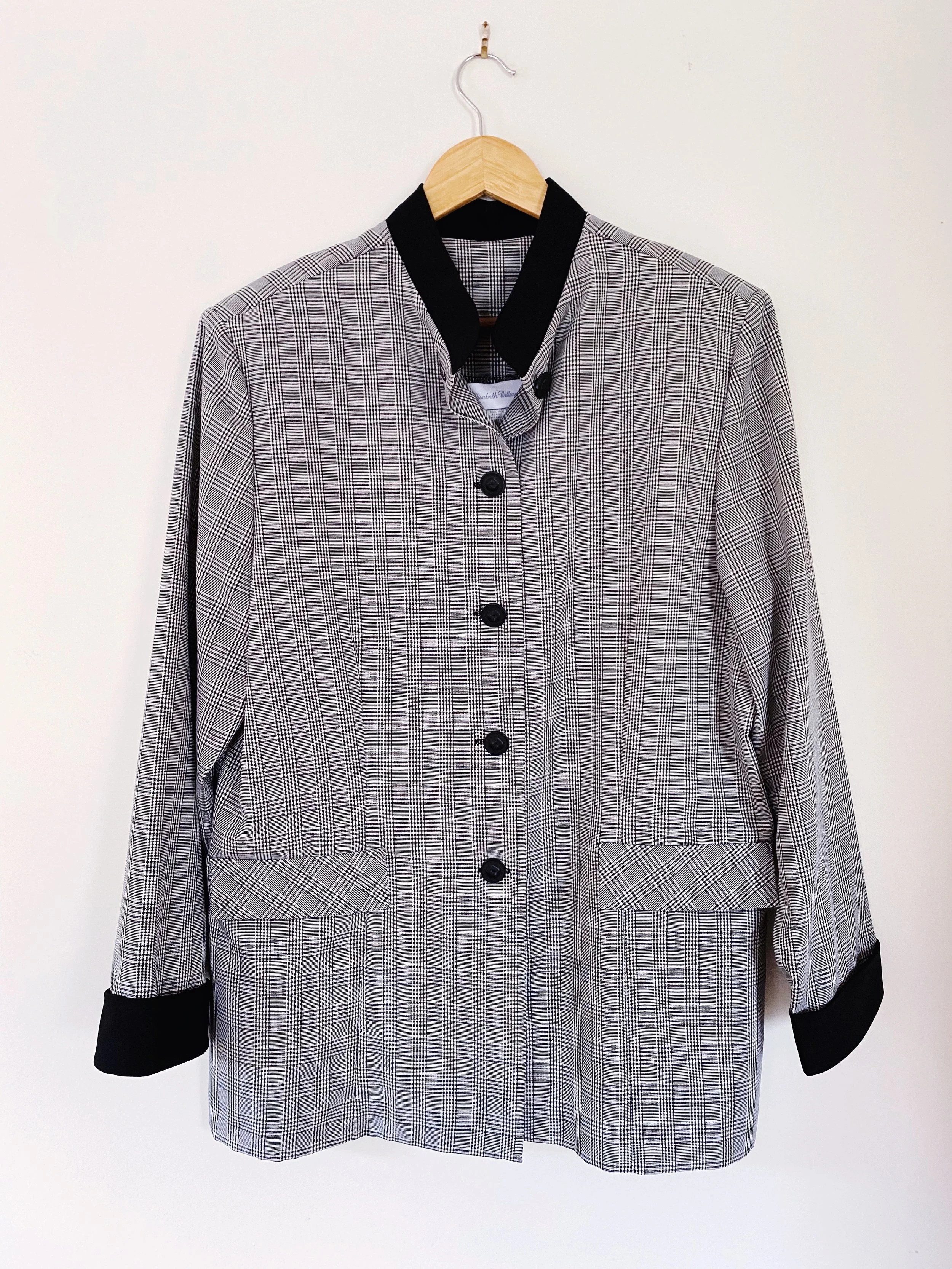 Black and White Plaid Blazer