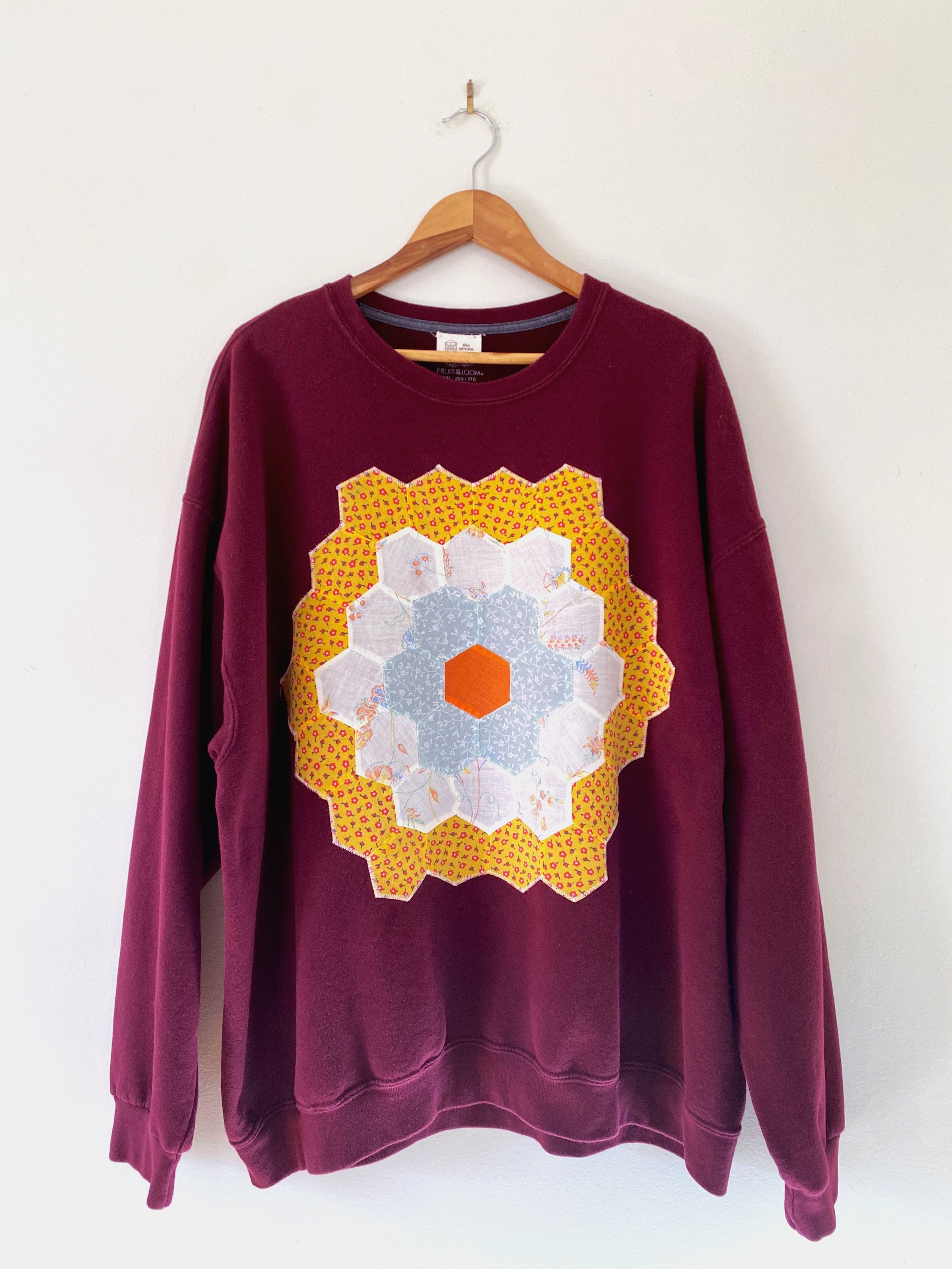 Maroon Quilted Sweatshirt