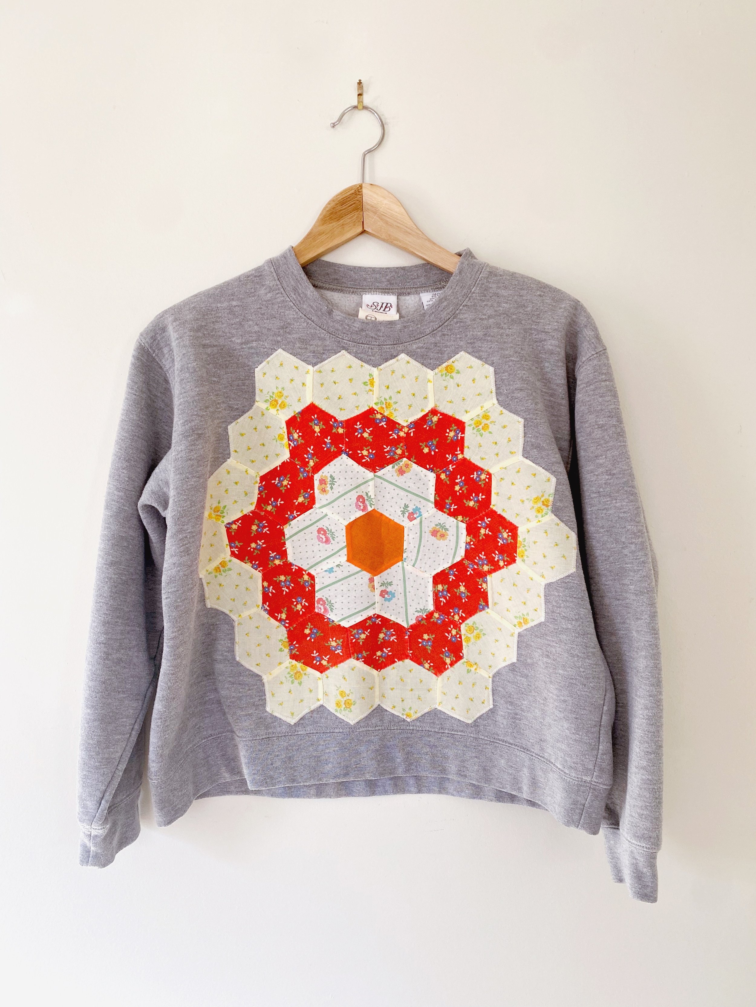 Cropped Grey Quilted Sweatshirt