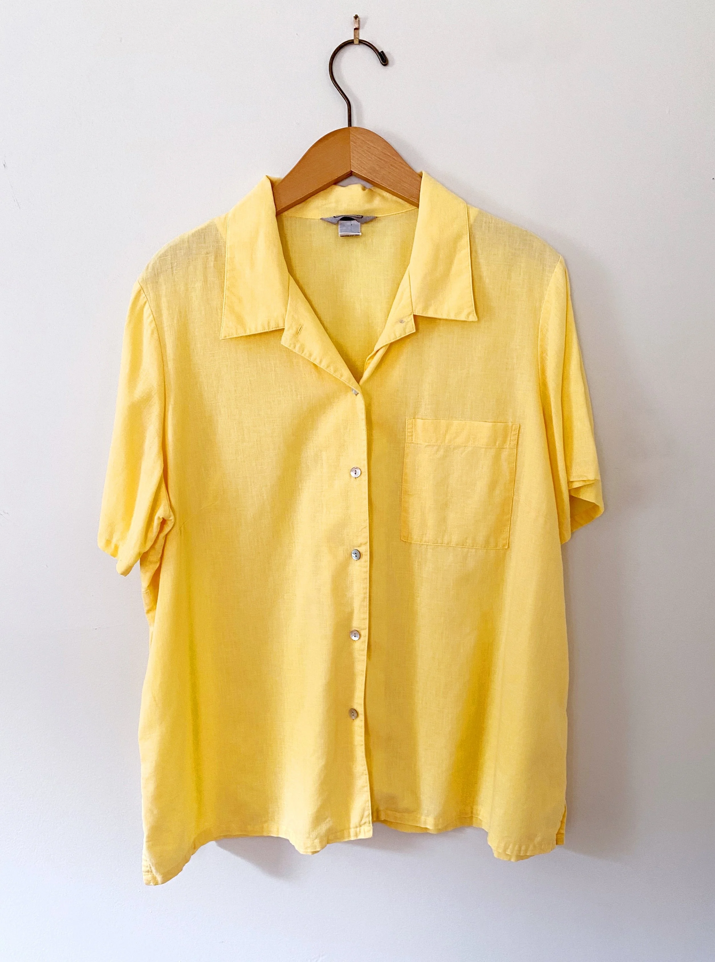 Yellow Linen Blend Top