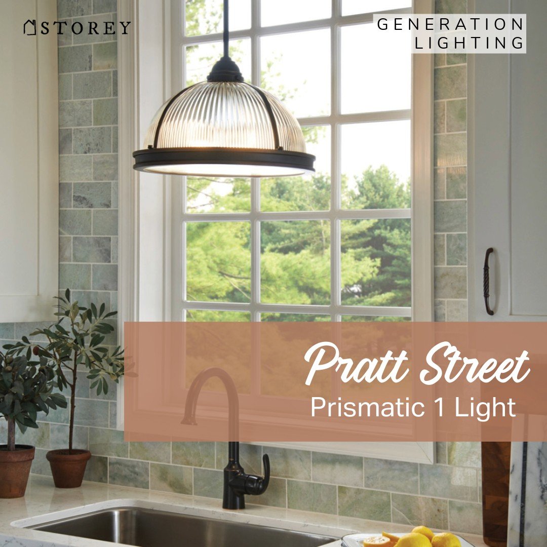 The Pratt Street Prismatic is perfect for any kitchen space!

Inspired by industrial lighting, the Pratt Street prismatic pendants by Generation Lighting put light where you need it, while making a significant design statement.

Offered in a choice o