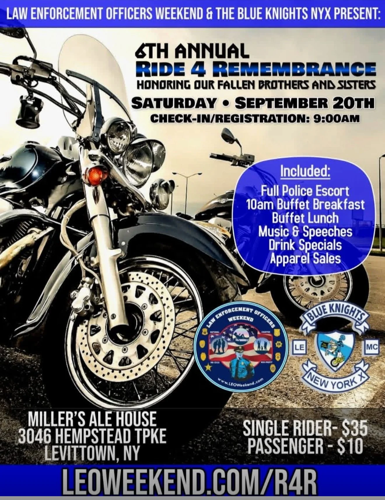 Blue Knights police escorted ride