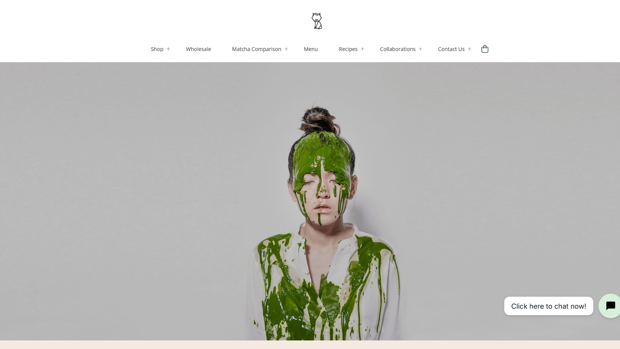 Homepage of Niko Neko, a popular matcha brand in Malaysia.