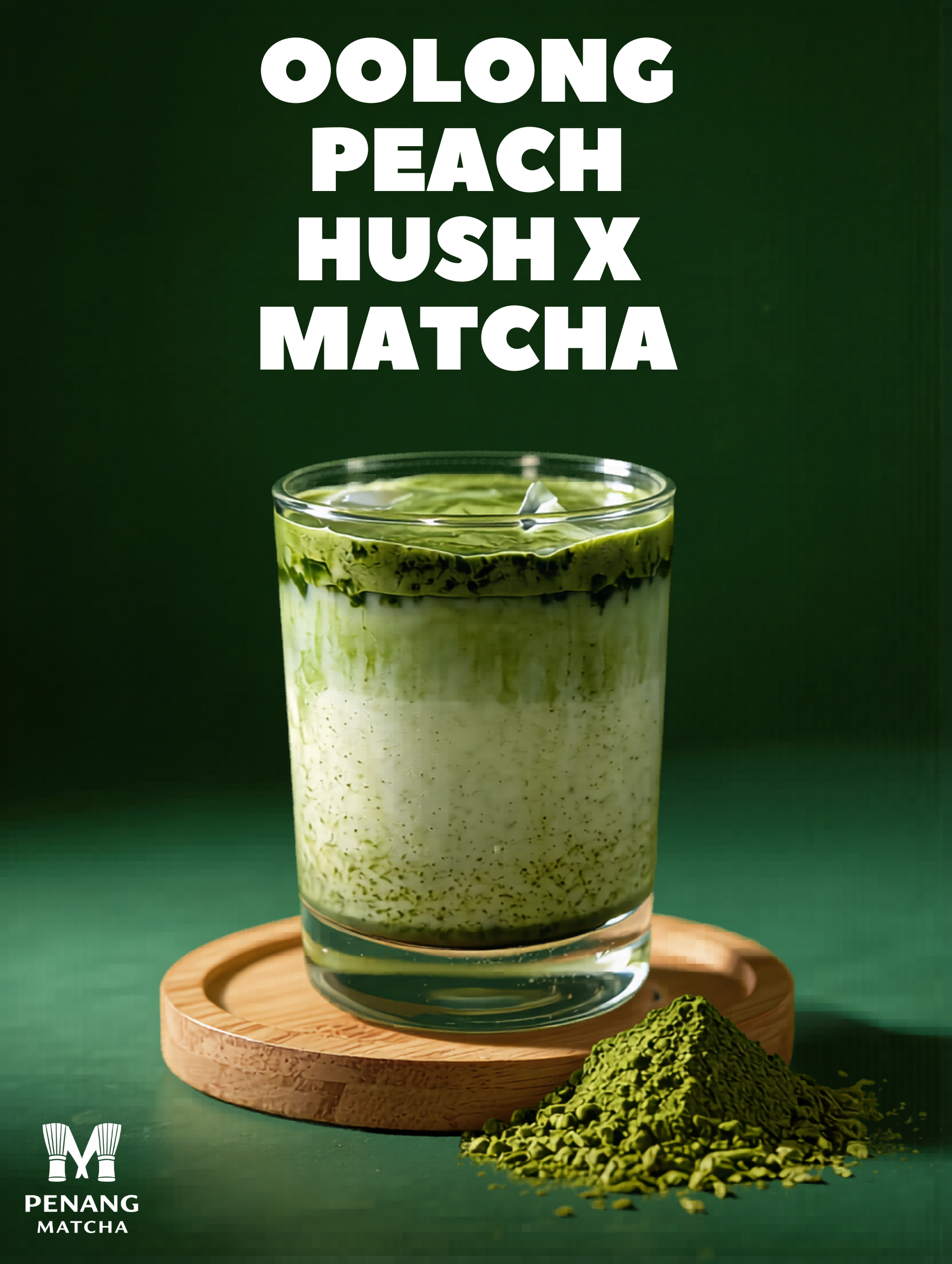 An AI-generated poster of our matcha drink product.