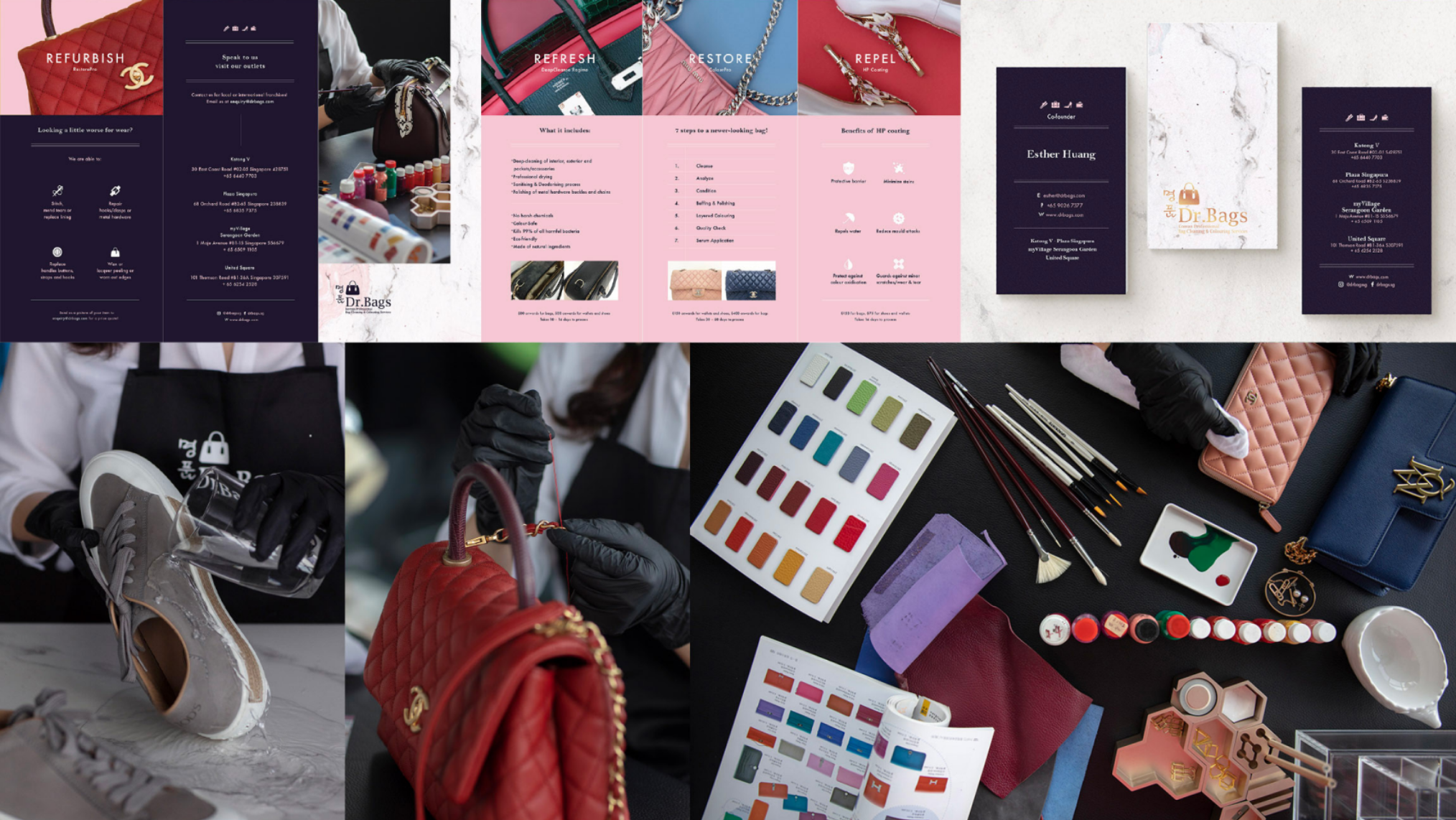Rebranding work Sixmoredays did for Dr Bag.
