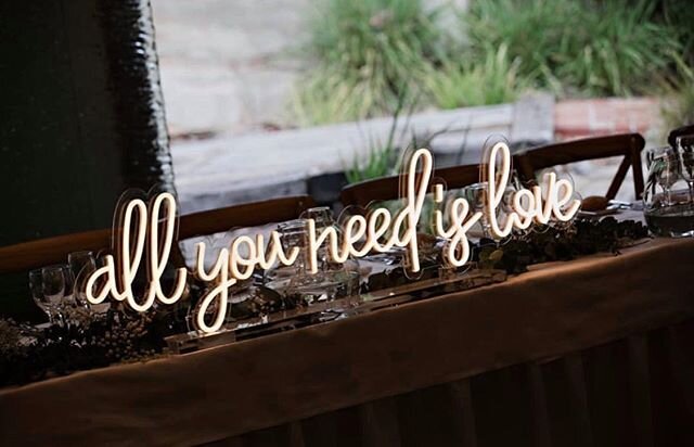 &quot;All You Need Is Love&quot;

Hire Item: Table Top Neon
Venue: @pottersreceptions 
Photo Credit: @lemonandlimephotoau