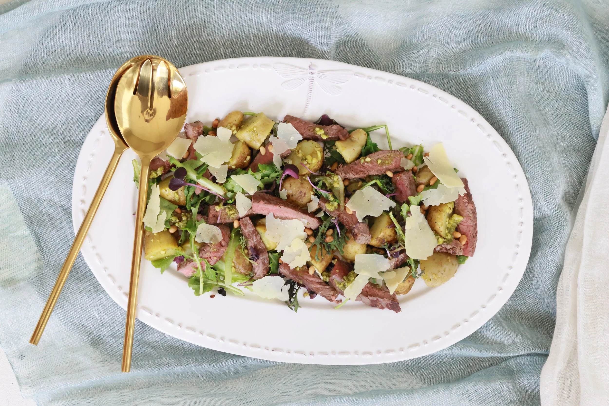 Italian inspired warm steak salad