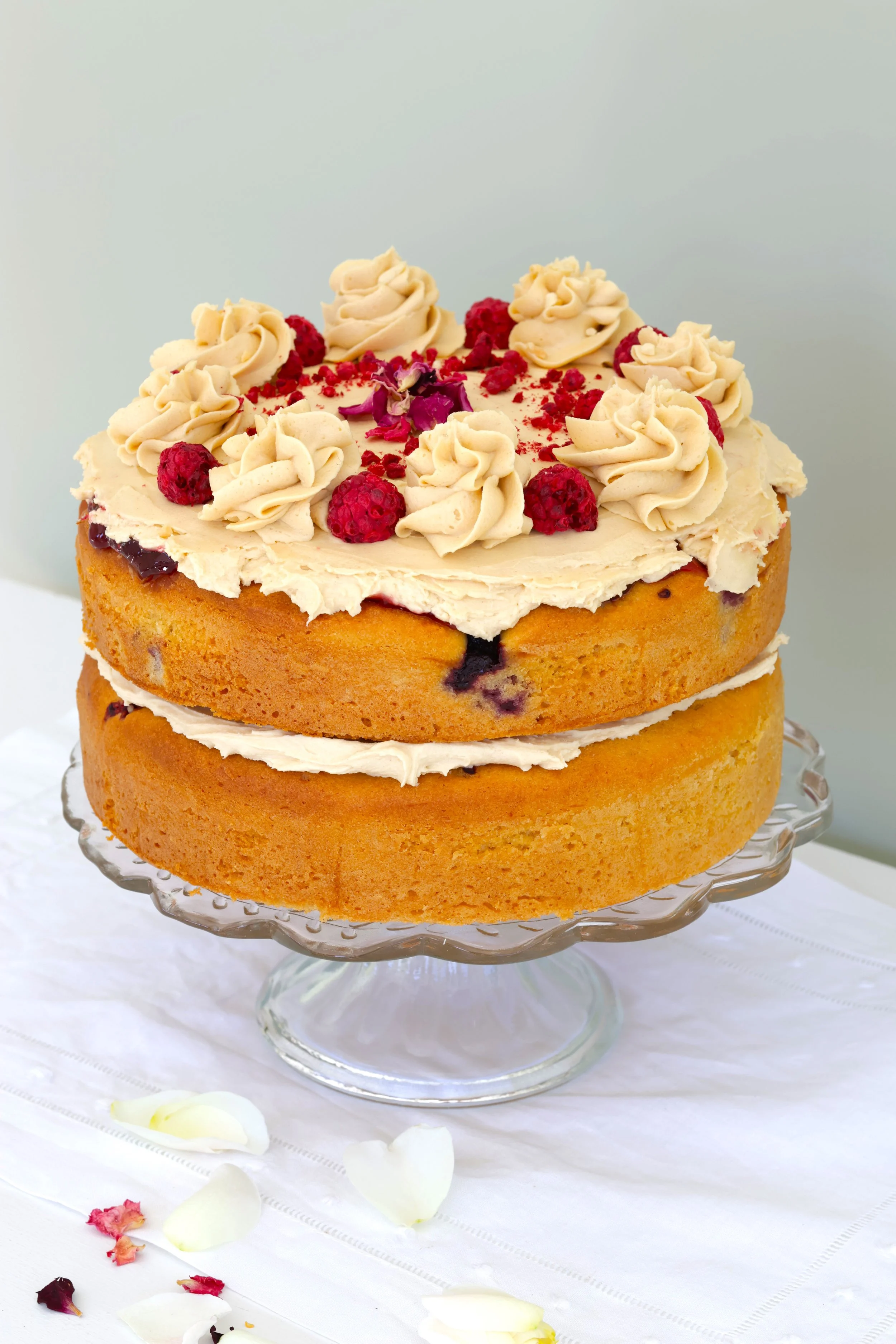 Peanut butter and jam layer cake