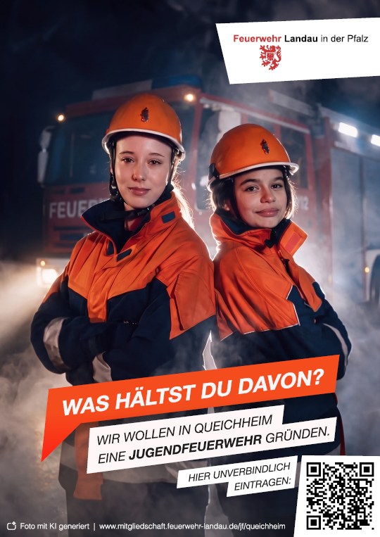 Werbung für die Jugendfeuerwehr Queichheim
