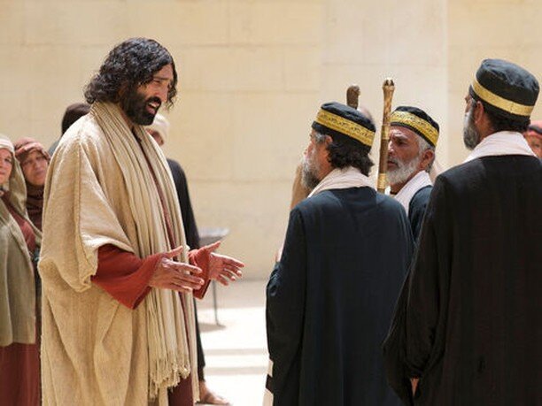 TUESDAY

As we follow the story of Easter this week we have been thinking about what happens on each day from Palm Sunday to Easter Sunday. 

Today, Jesus spends a lot of time explaining his true identity to the Pharisees and leaders in the Jewish na