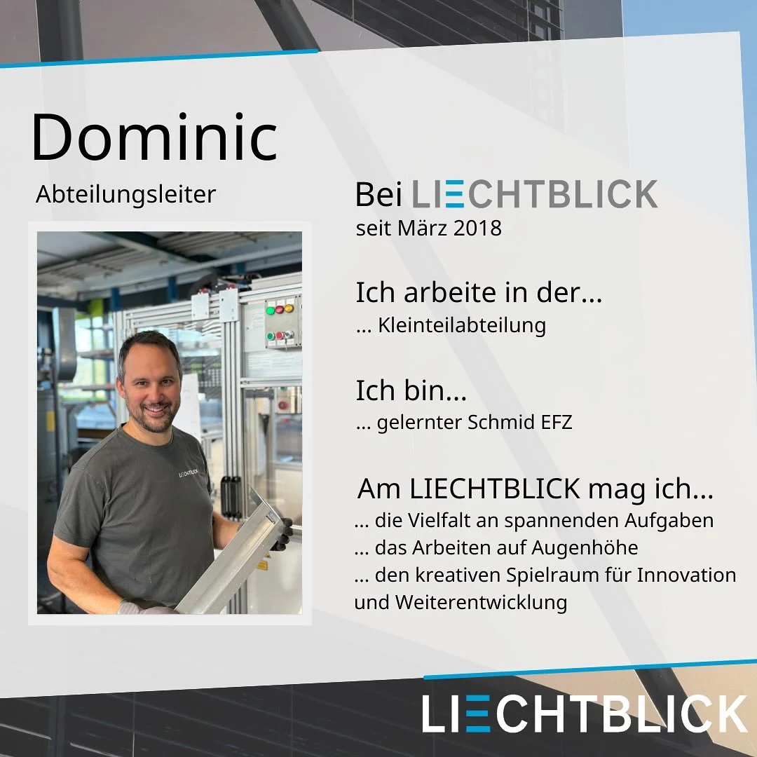 Hinter jeder verrichteten Arbeit steckt ein Verarbeitungsprofi.

D&uuml;rfen wir vorstellen?
Dominic der Strukturierte

#liechtblick #schaffhausen #mitarbeiter #mitarbeiterportrait#arbeit #vorstellen #strukturiert