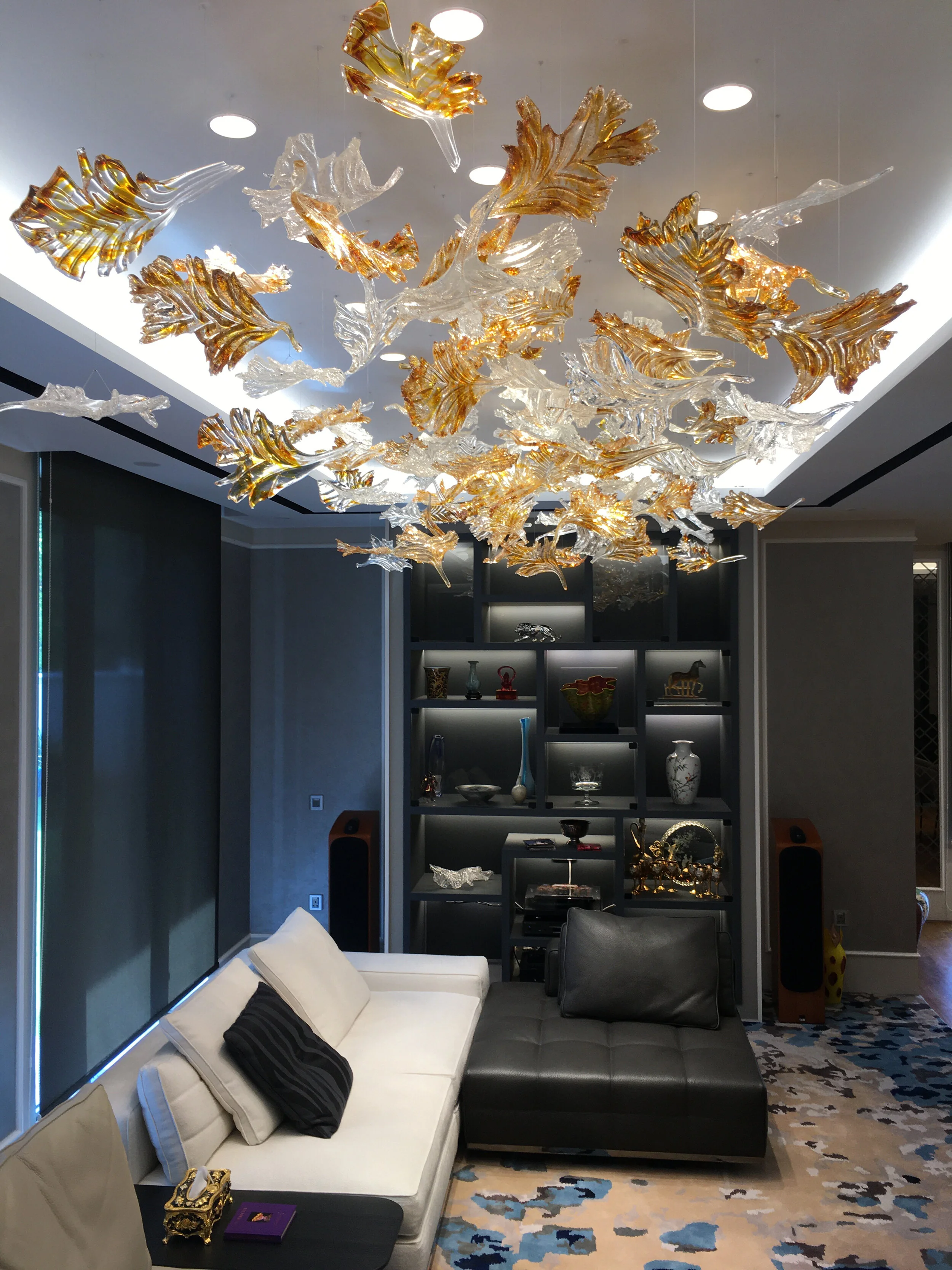 tumbling crystal leaves