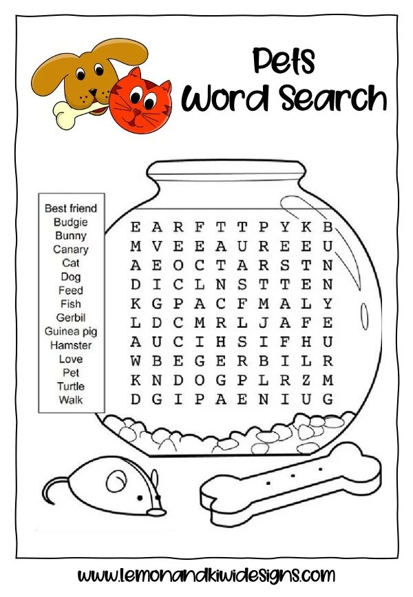 Pet word search