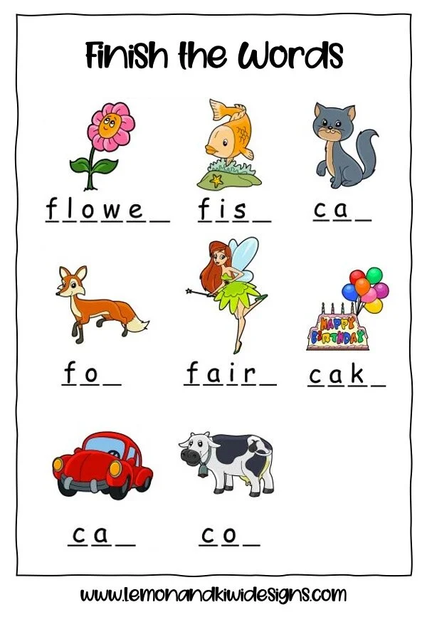 Children's Literacy Activities — Lemon & Kiwi Designs