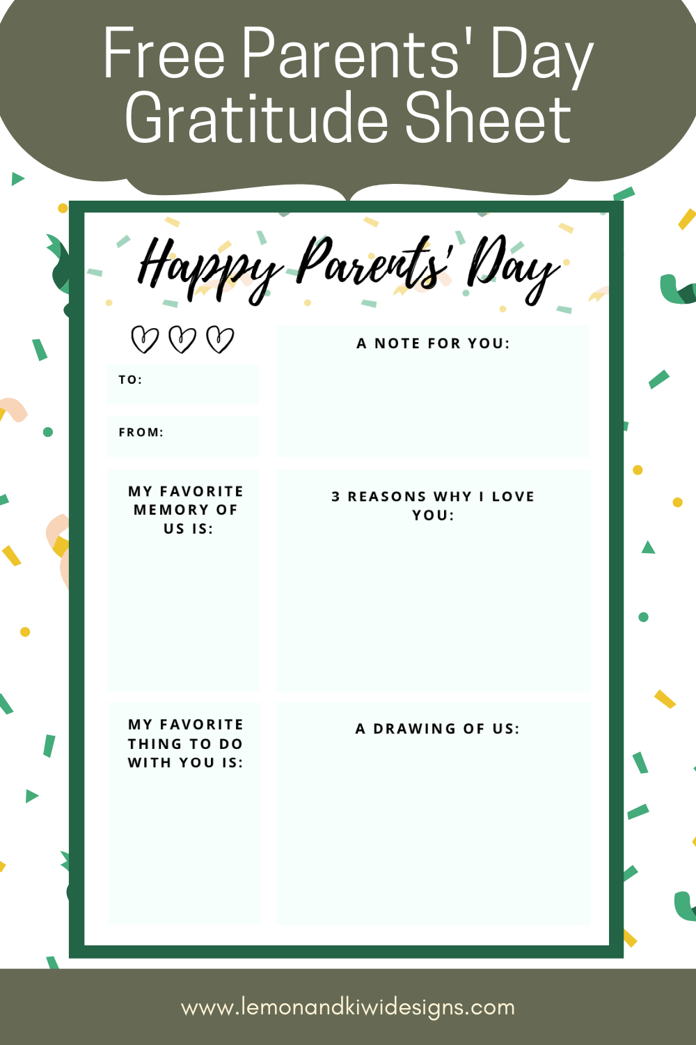 Parents Day Activities And Free Printables Lemon Kiwi Designs
