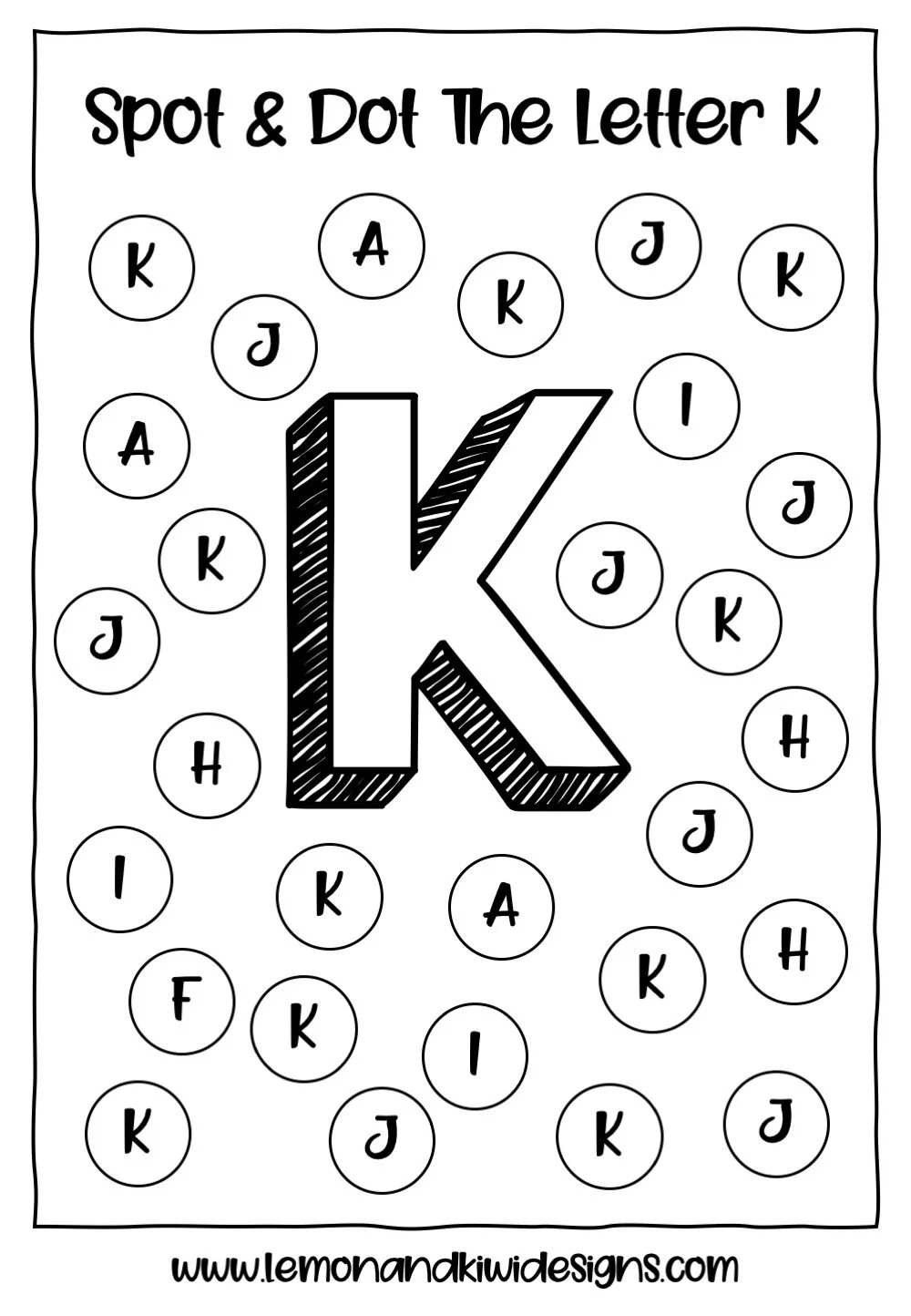 alphabet spot and dot free do a dot printables lemon kiwi designs