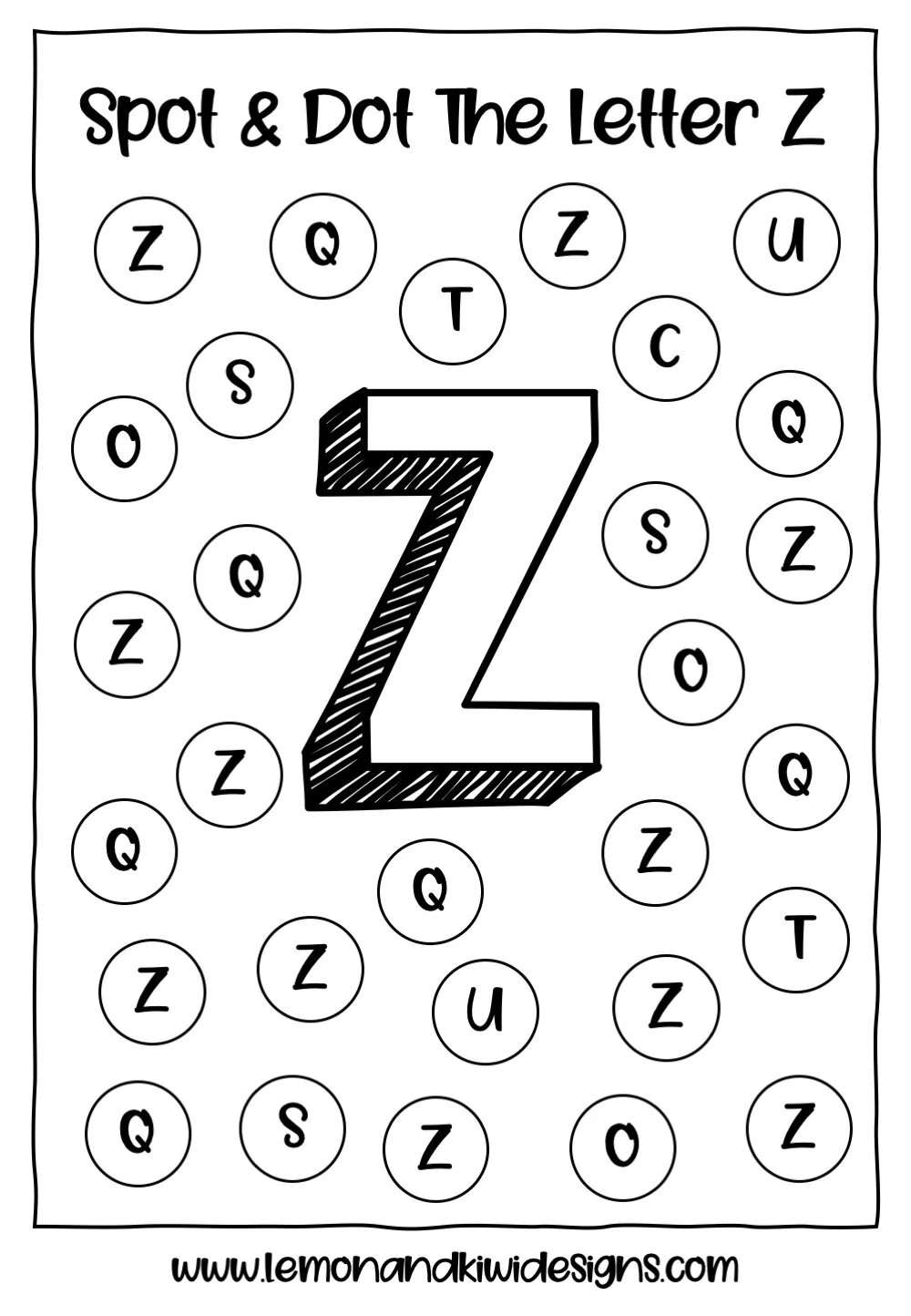 Letter Z Do A Dot Worksheet Myteachingstation Com Letter Z Dot 
