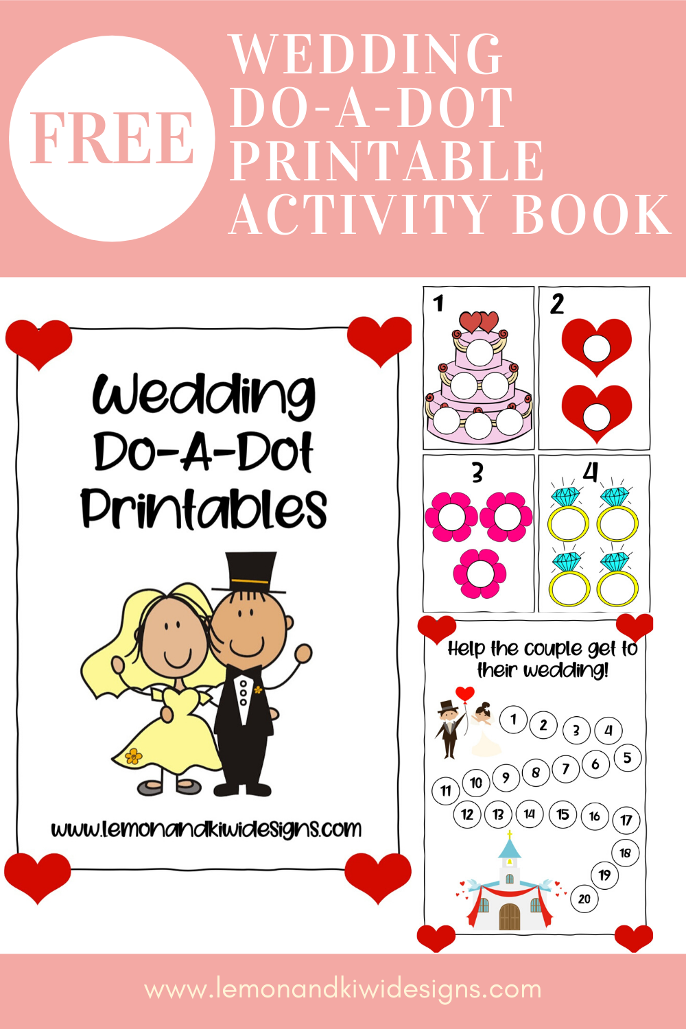 wedding printable activity book free do a dot worksheets for kids lemon kiwi designs