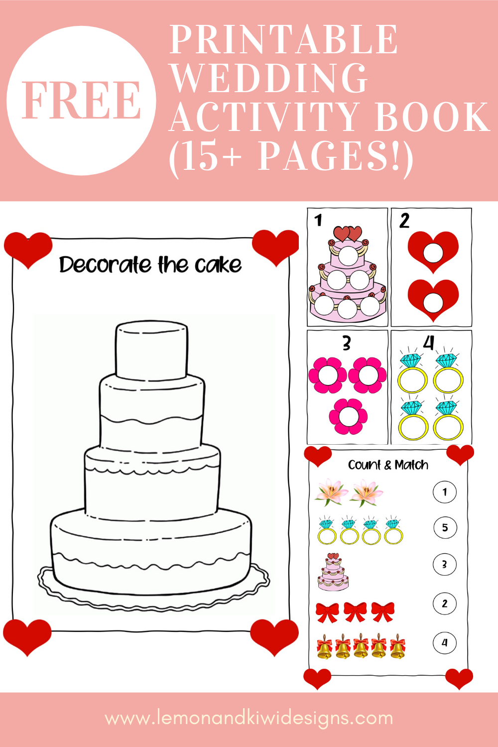 Free Printable Wedding Activity Book For Kids Lemon Kiwi Designs