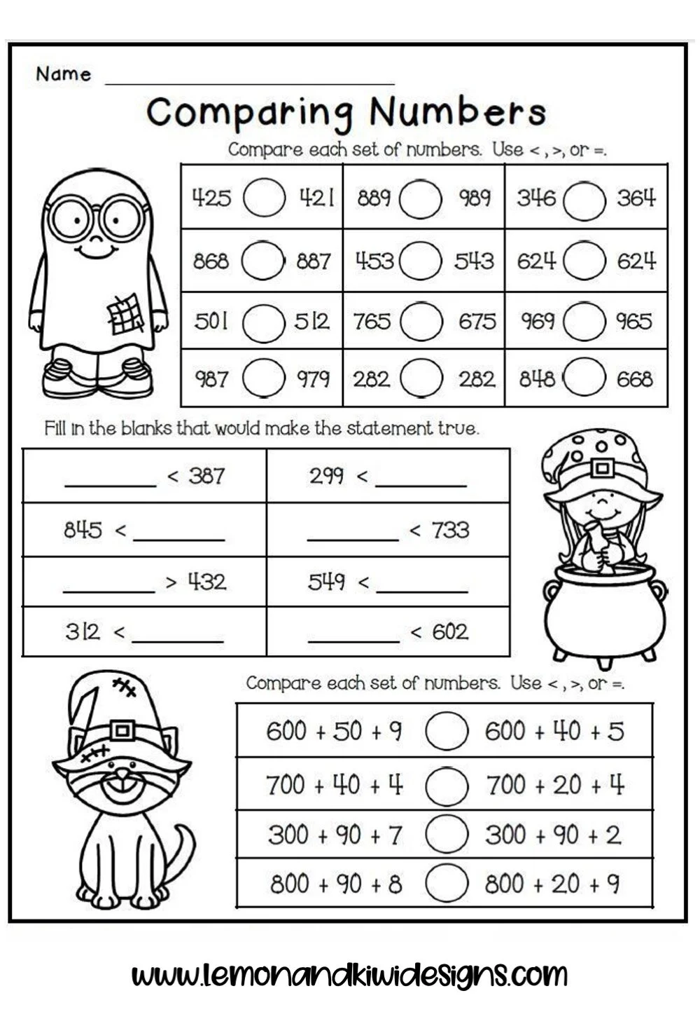 Free Spooktacular Halloween Math Worksheets For Kids Lemon Kiwi Designs