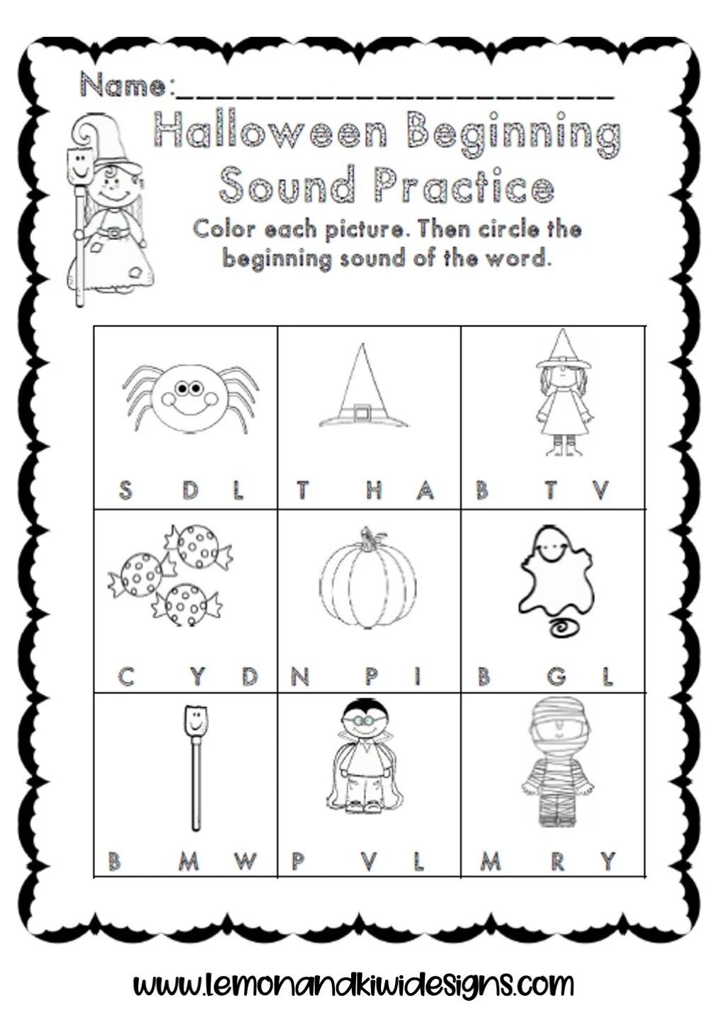 Free Halloween Literacy Worksheets for Preschoolers — Lemon & Kiwi Designs