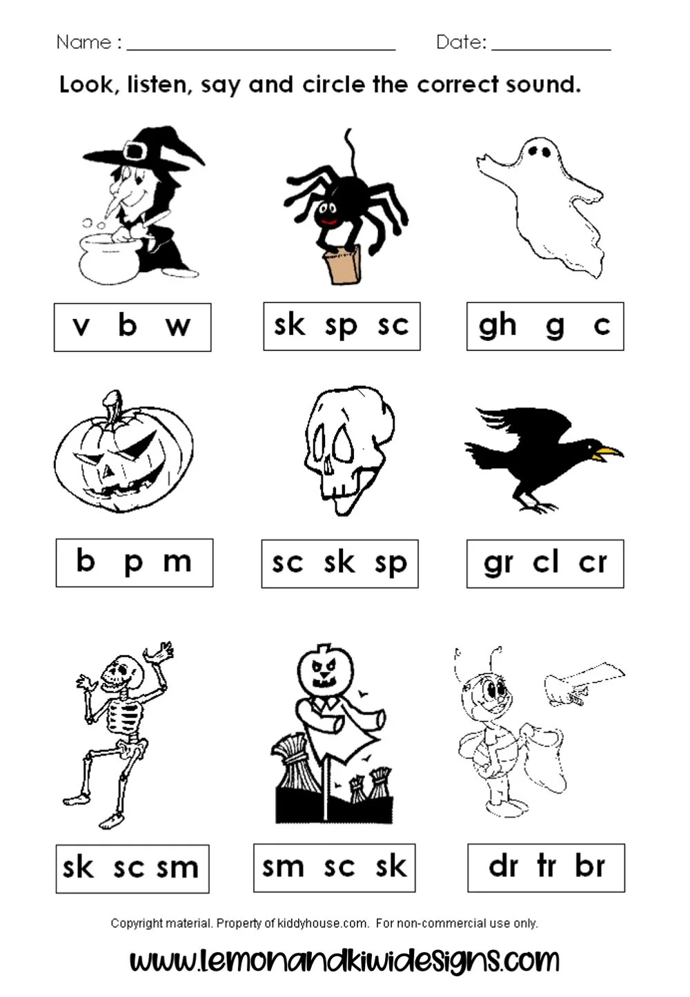Free Halloween Literacy Worksheets for Preschoolers — Lemon & Kiwi Designs