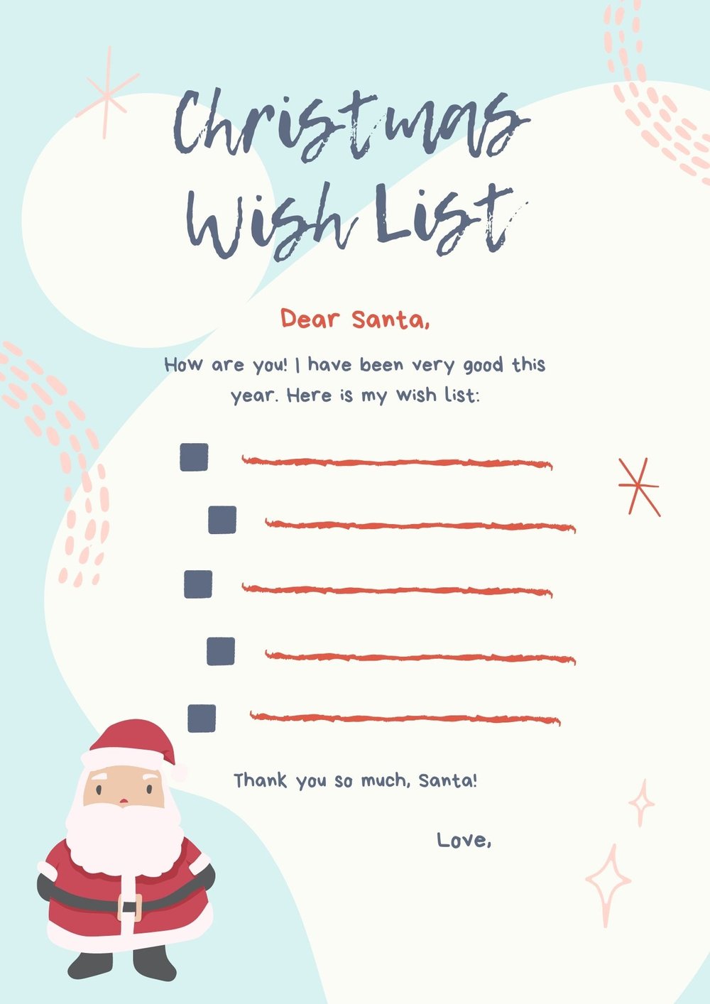 Free Christmas Wish Lists (15 Printable Templates) — Lemon & Kiwi Designs
