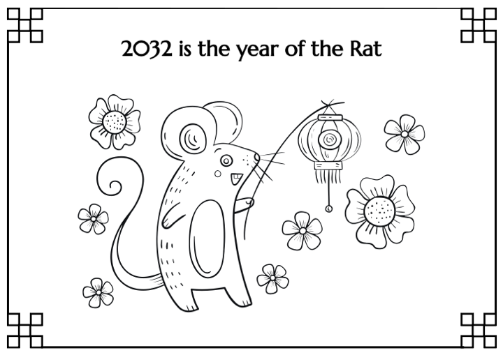 Free Printable 2022 Chinese New Year Coloring Pages — Lemon &amp; Kiwi Designs