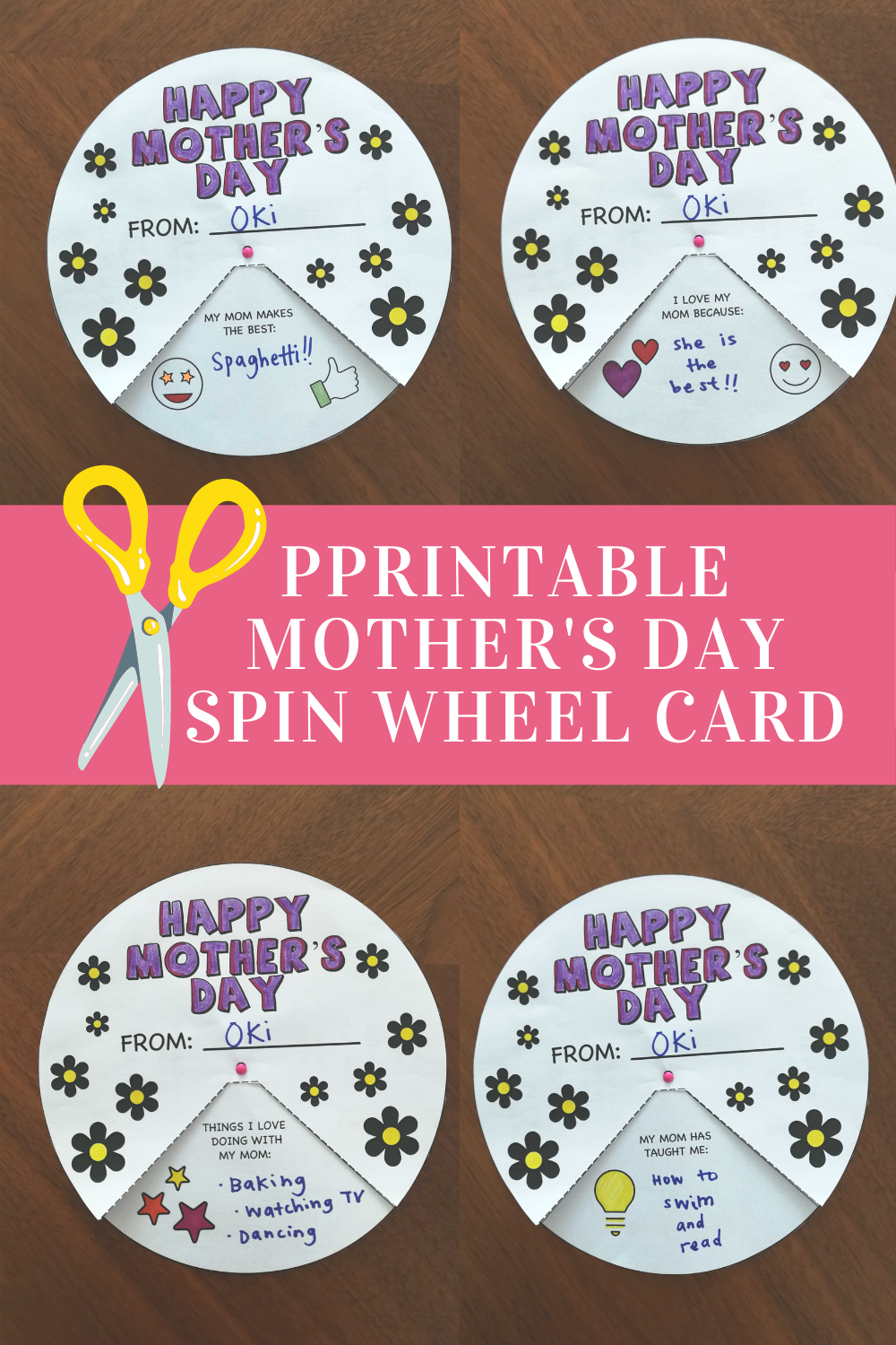 Free Printable Mother’s Day Spinner Craft (Spin Wheel Card) — Lemon
