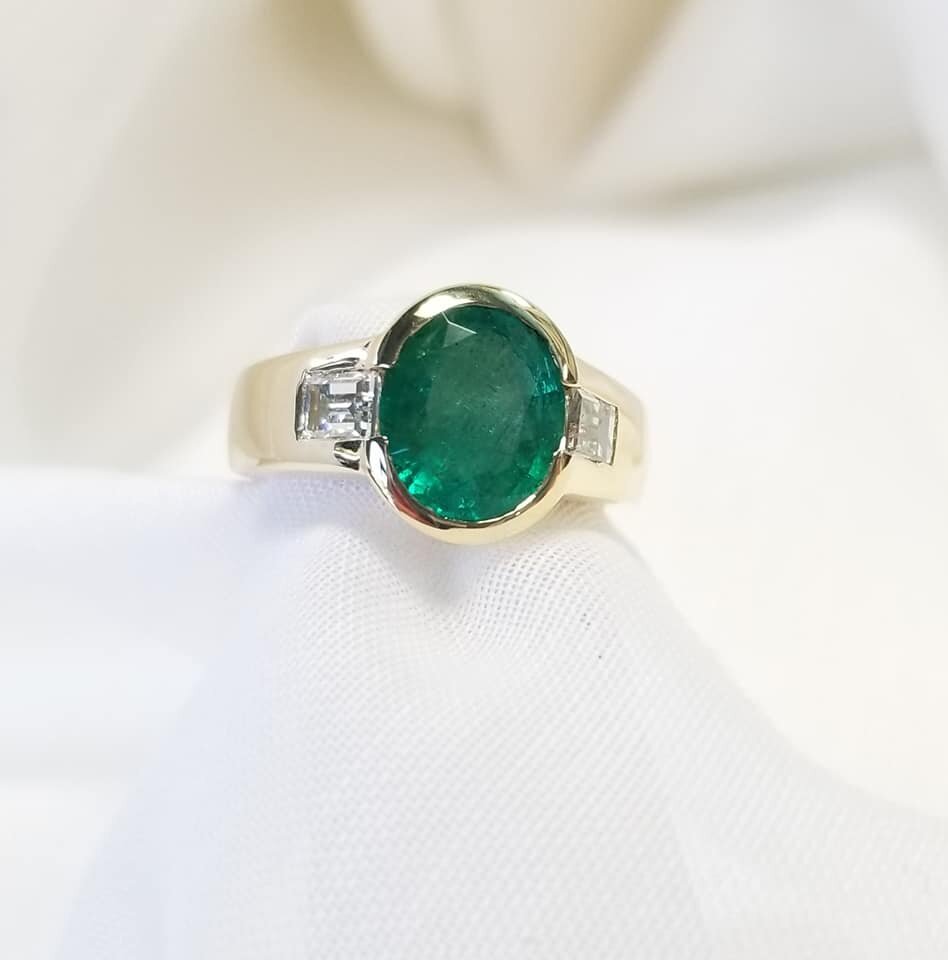 Emerald and Diamond Ring