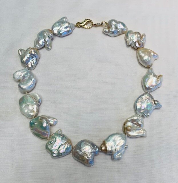 Baroque Pearl Necklace with 14k Yellow Gold Clasp