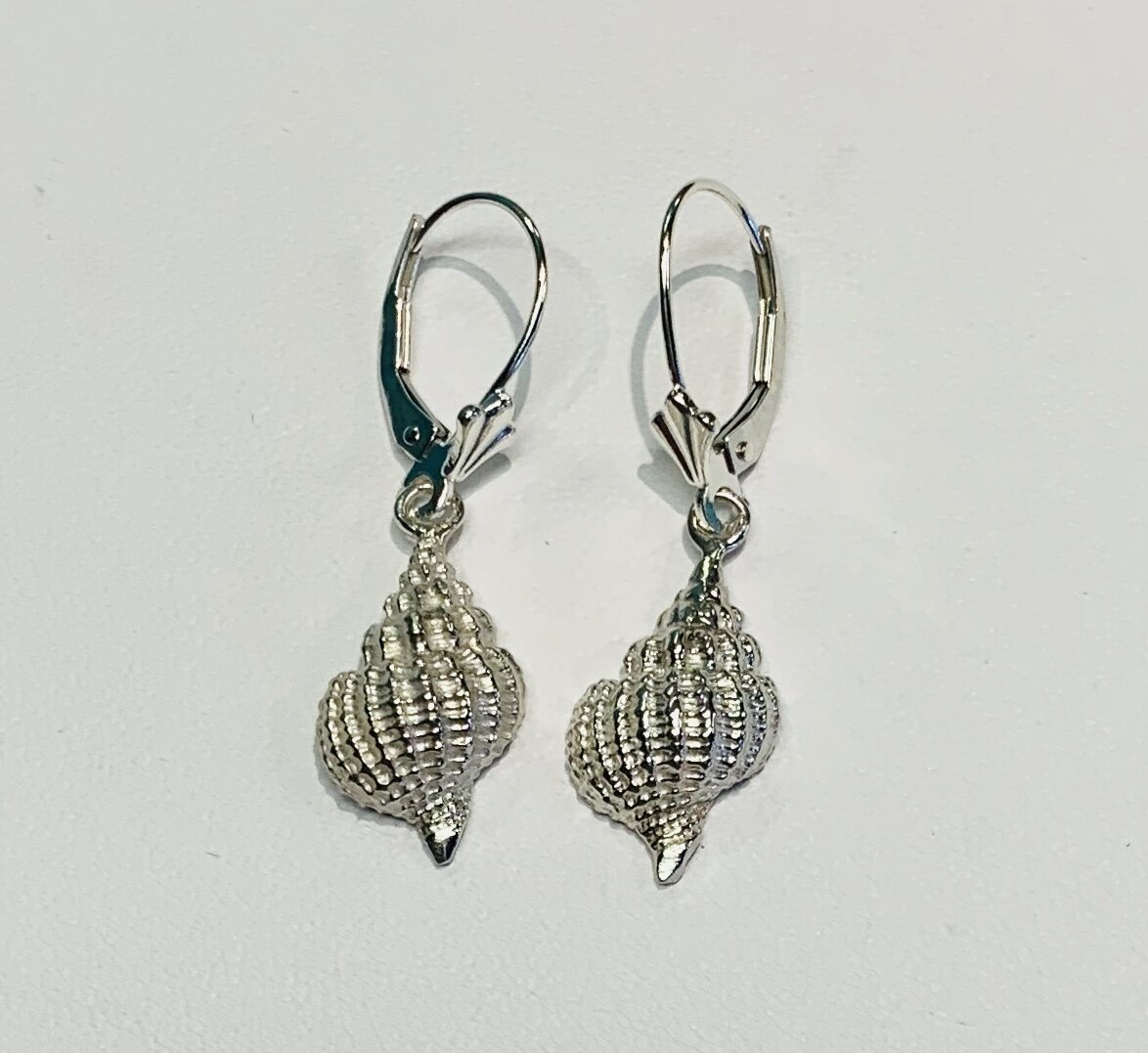 Sterling Silver Conch Shell Drop Earrings