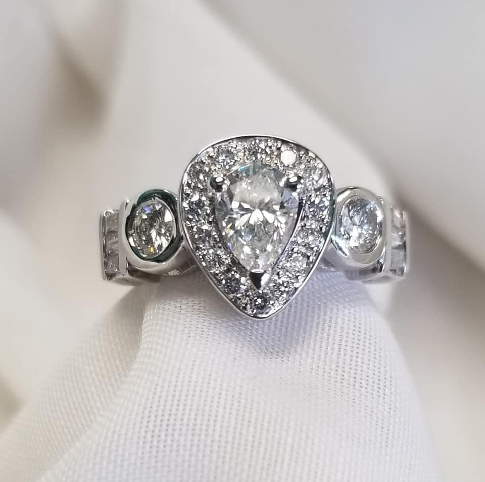 Pear-Shaped Diamond Engagement Ring